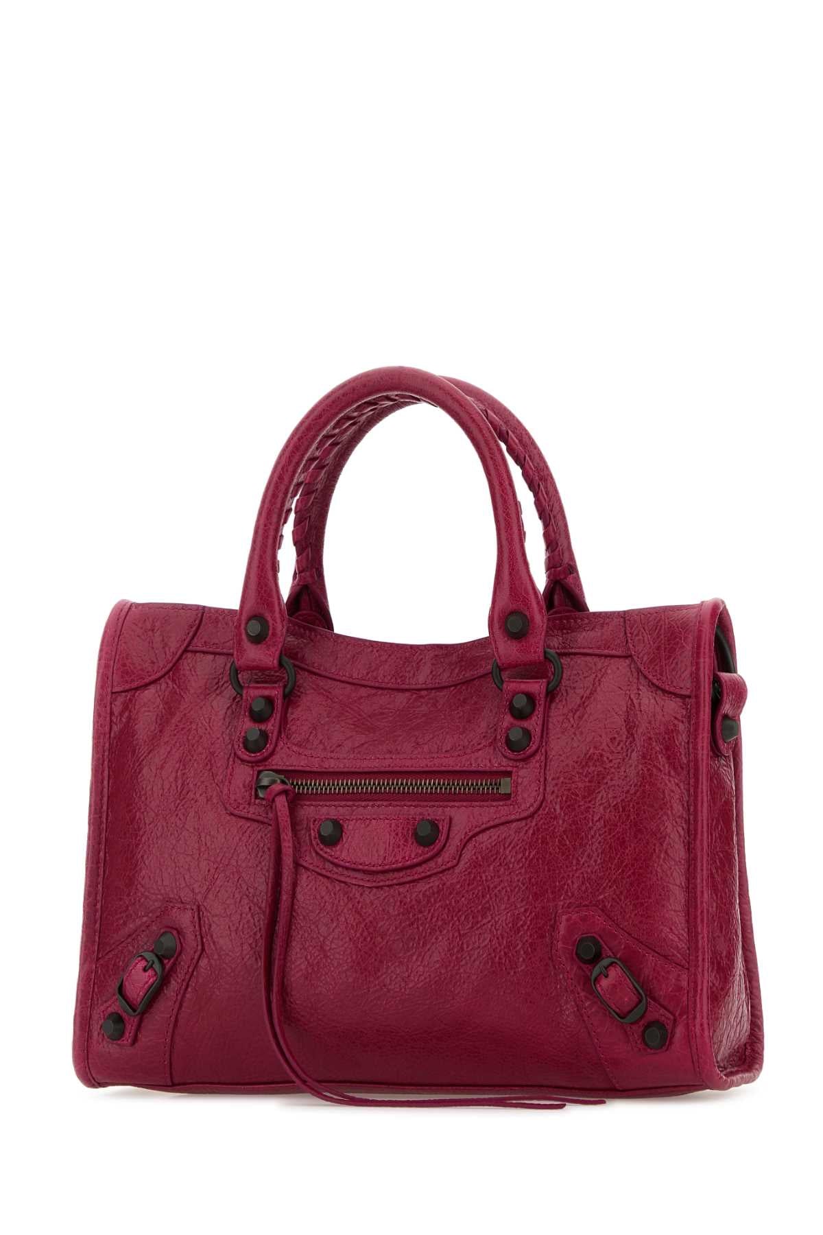 Balenciaga Women Fuchsia Pink Leather Small Le City Handbag BALENCIAGA