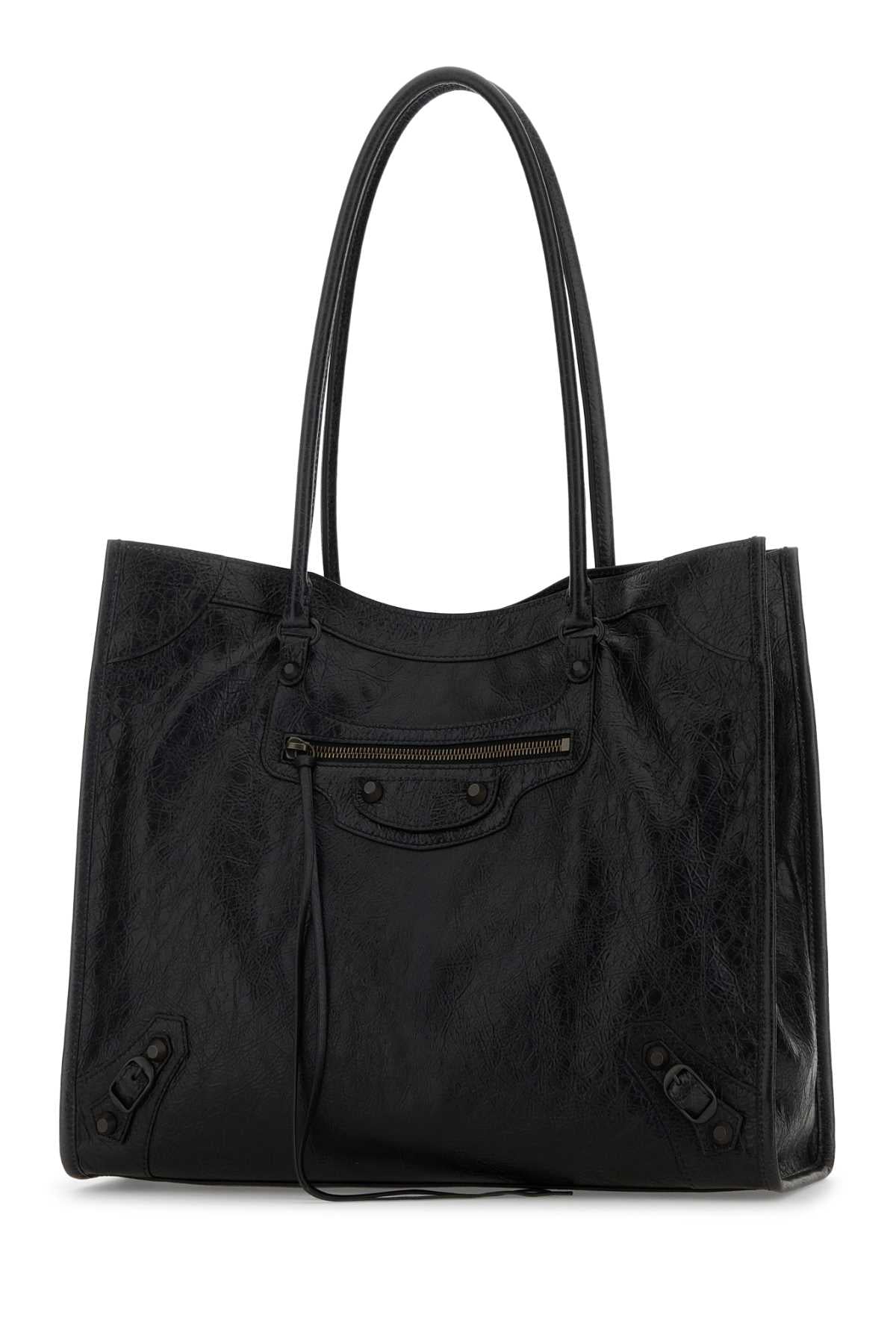 Balenciaga Women Black Leather Medium Le City Shopping Bag BALENCIAGA