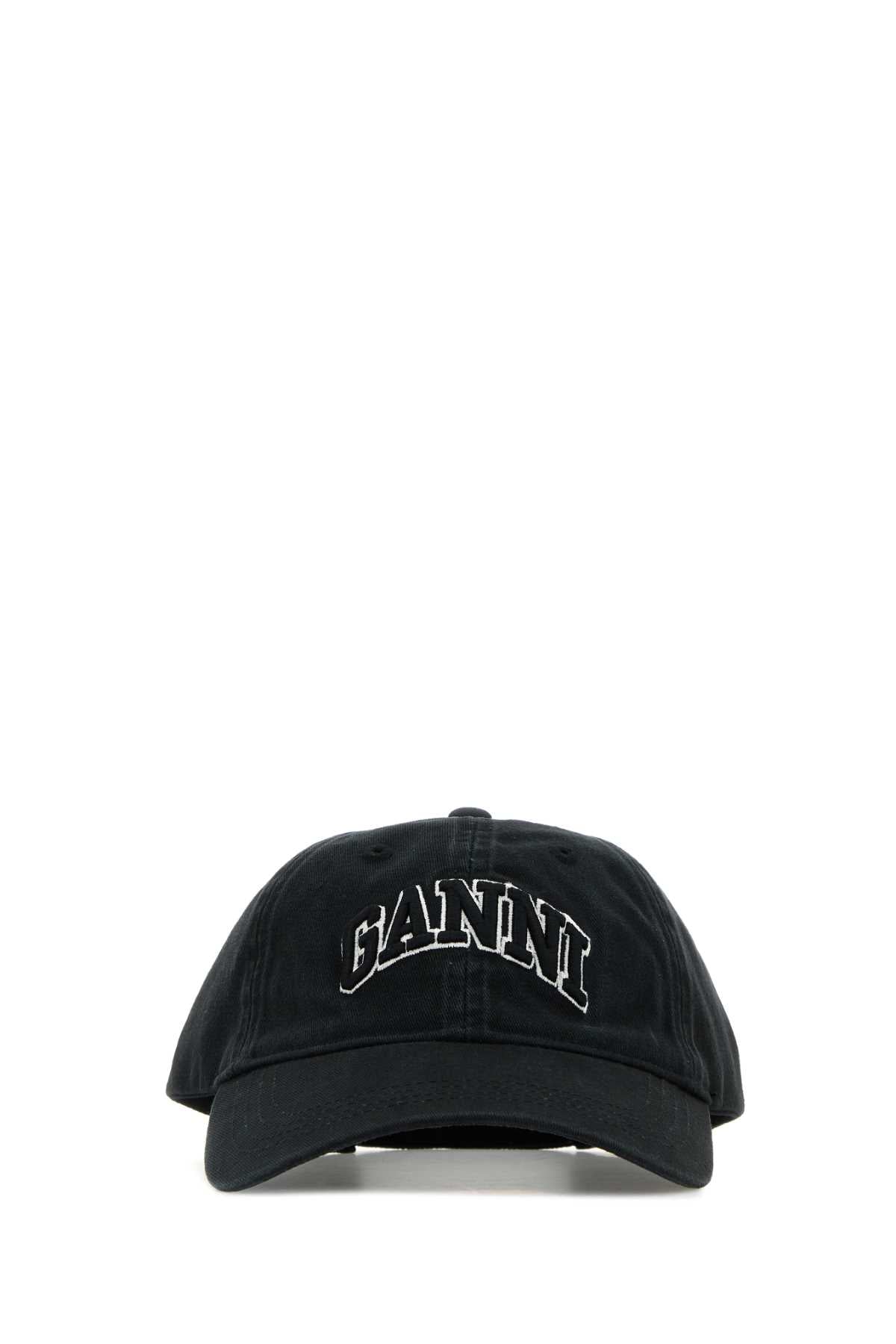 Ganni Women Slate Cotton Baseball Cap GANNI
