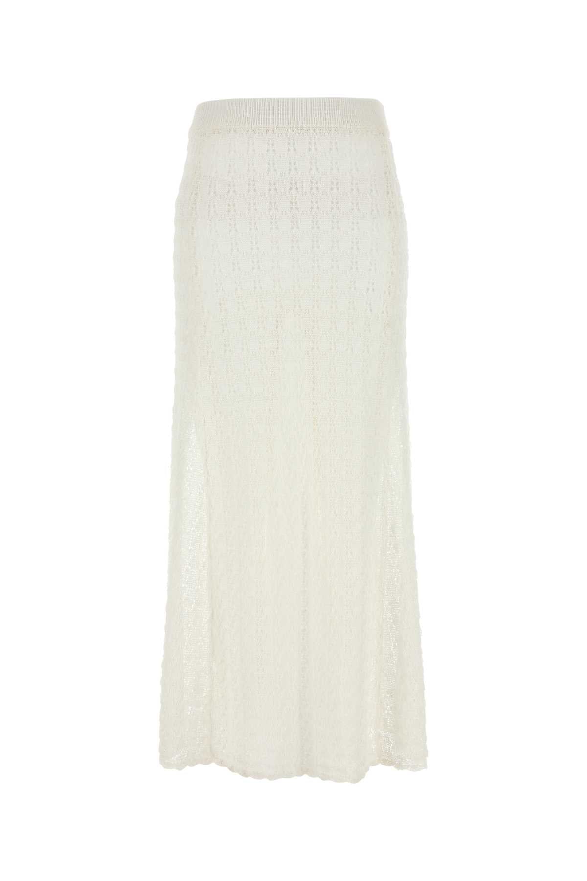 Ganni Women White Crochet Skirt GANNI