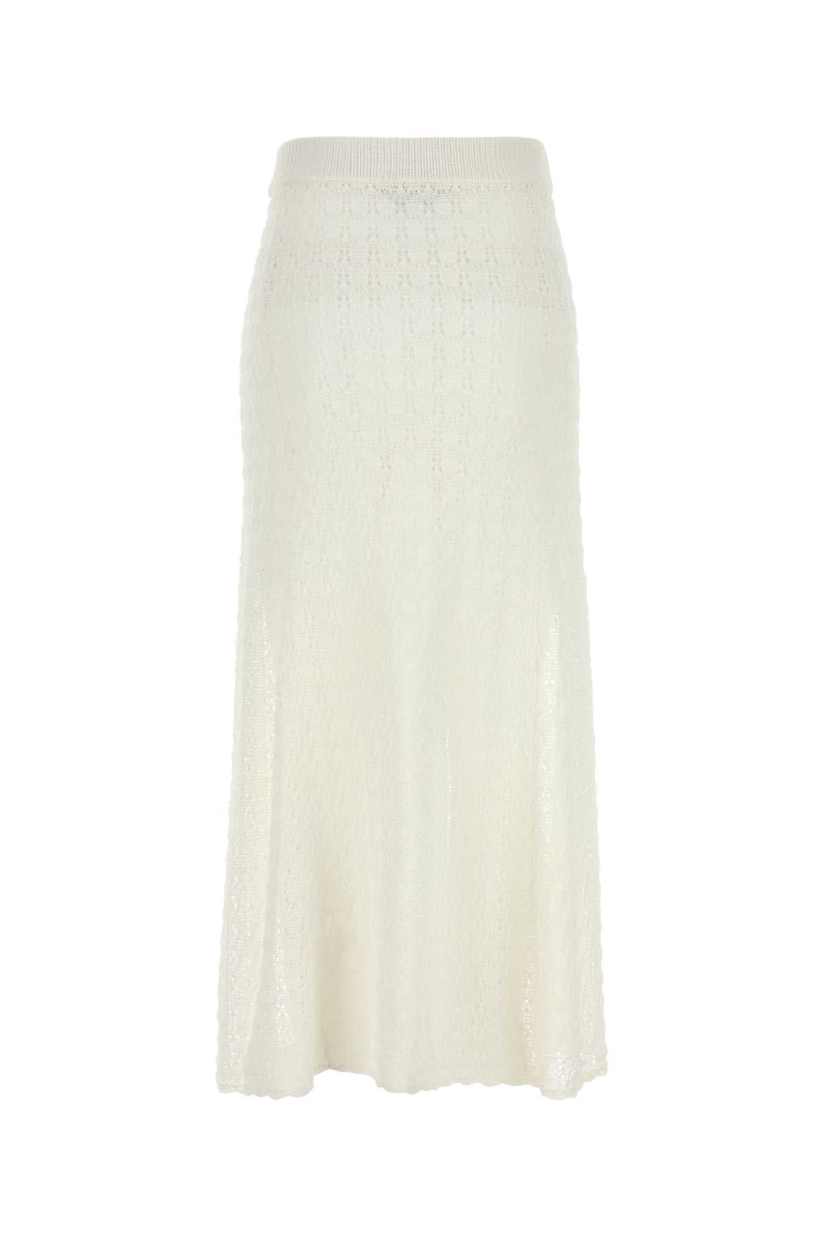 Ganni Women White Crochet Skirt GANNI