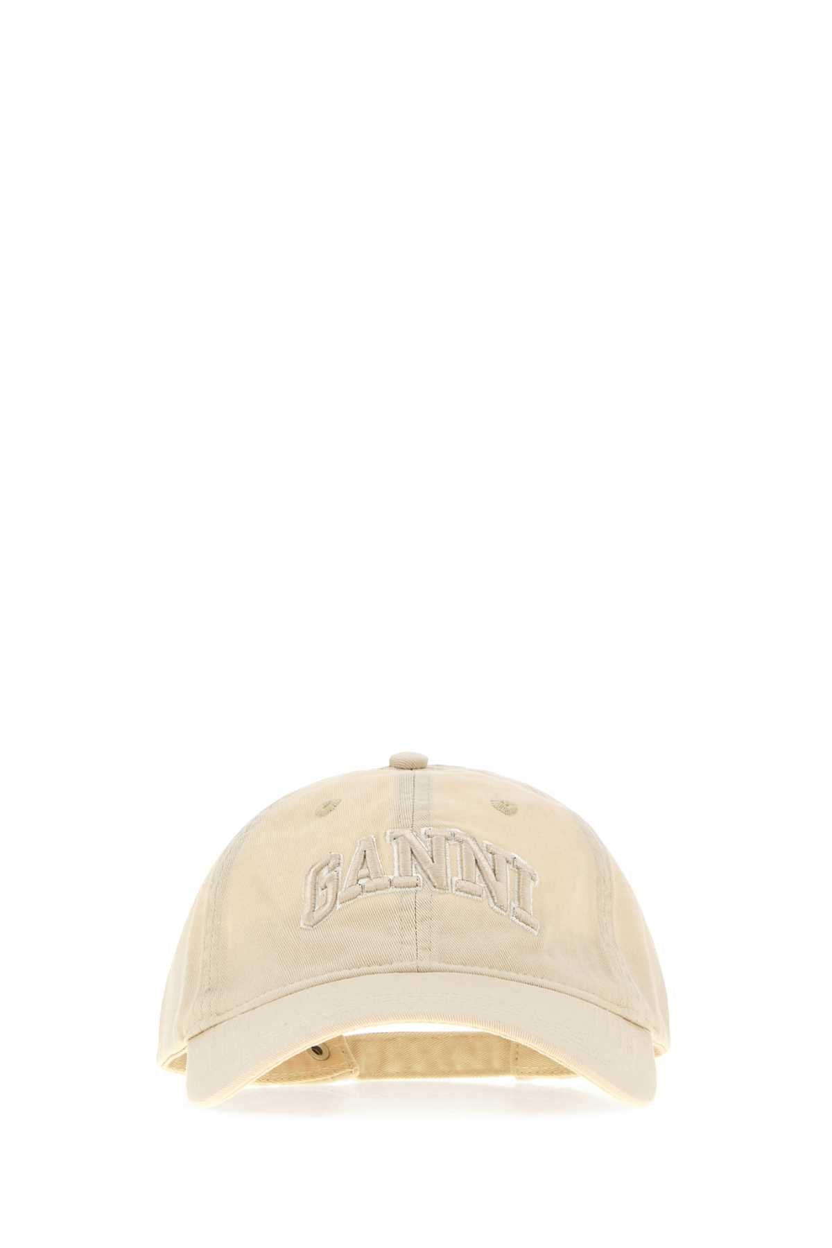 Ganni Women Sand Cotton Baseball Cap GANNI