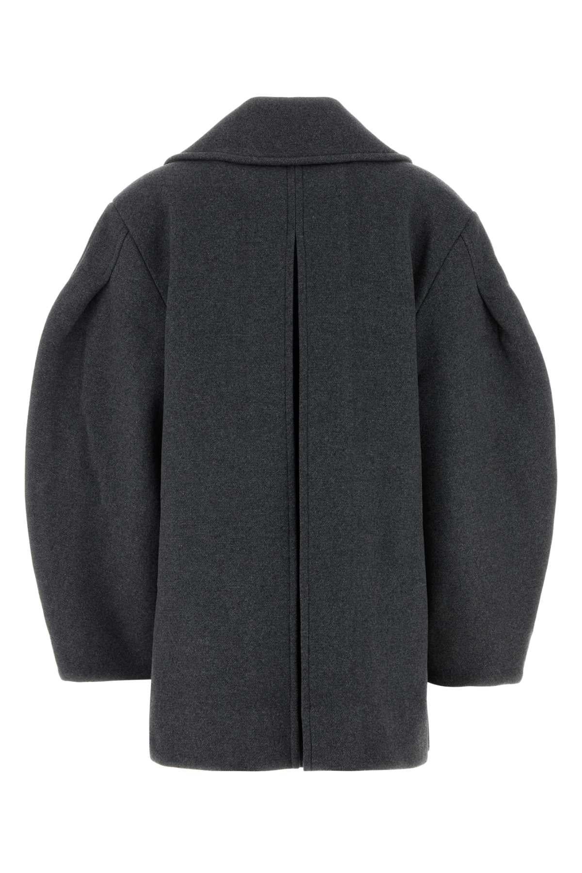 Ganni Women Grey Wool Blend Coat GANNI