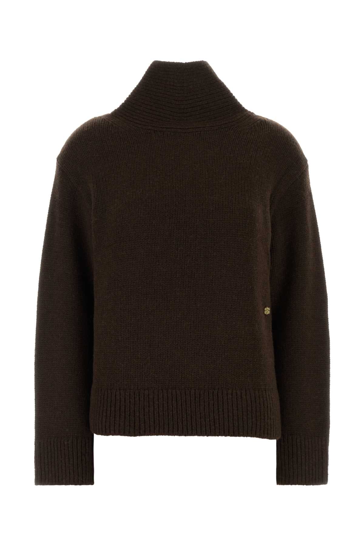 Ganni Women Brown Wool And Yak Sweater GANNI