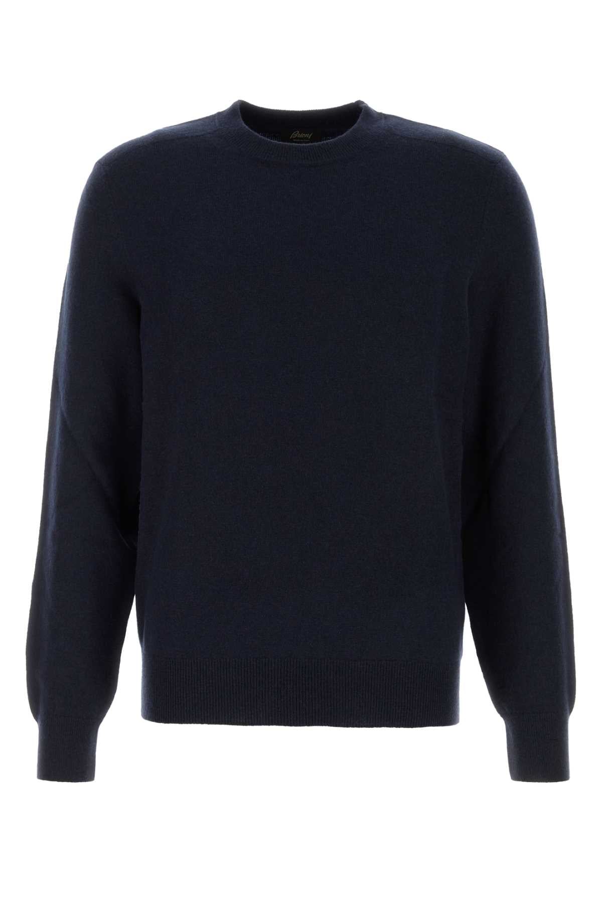 Brioni Men Dark Blue Cashmere Sweater BRIONI