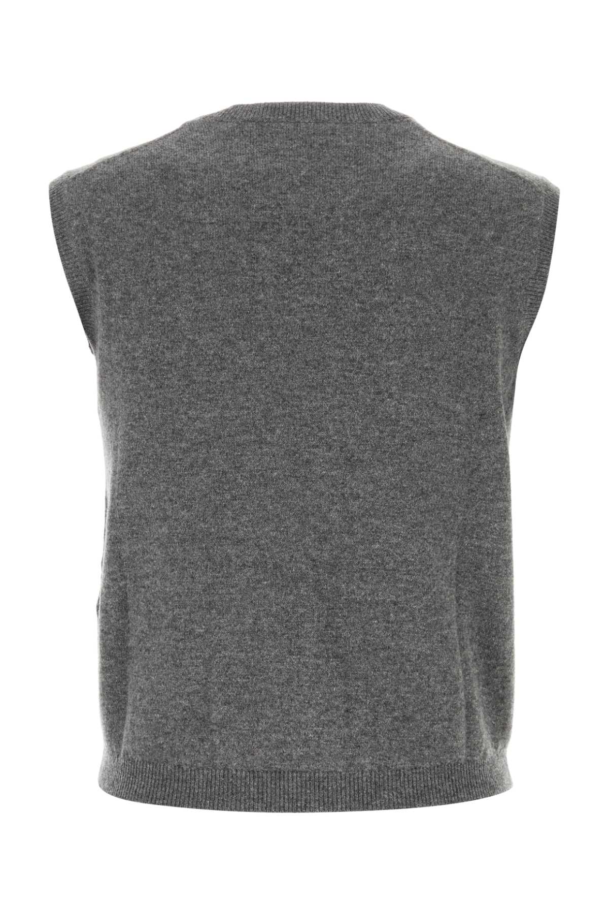 Salvatore Ferragamo Women Grey Stretch Cashmere Blend Vest FERRAGAMO