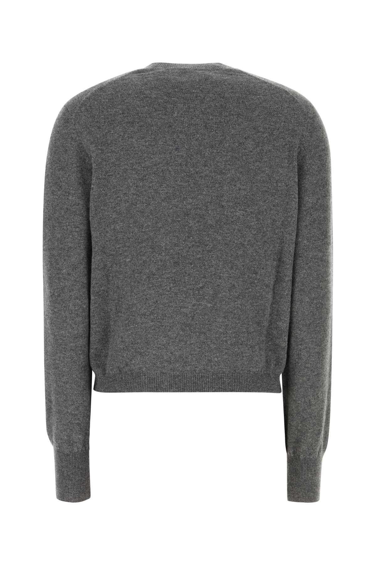 Salvatore Ferragamo Women Dark Grey Stretch Cashmere Blend Cardigan FERRAGAMO
