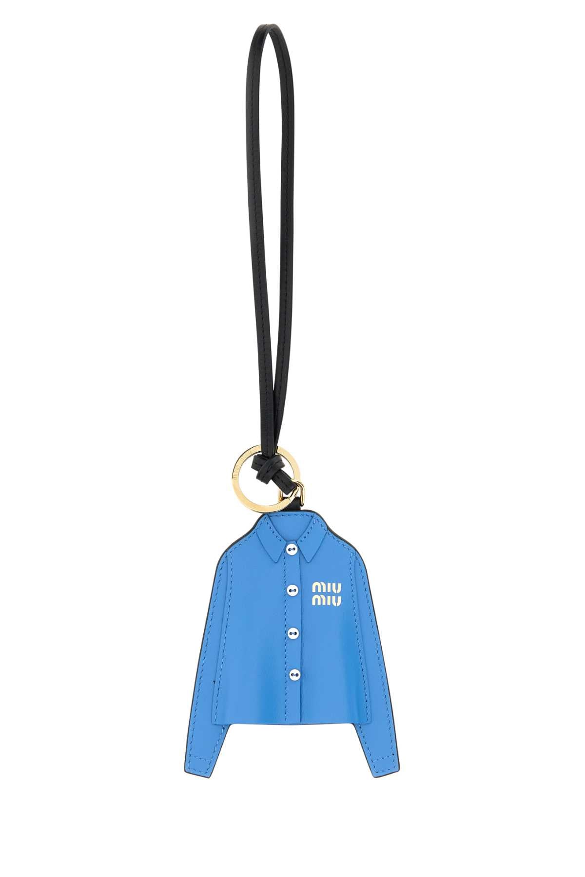 Miu Miu Women Cerulean Blue Leather Keyring MIU MIU