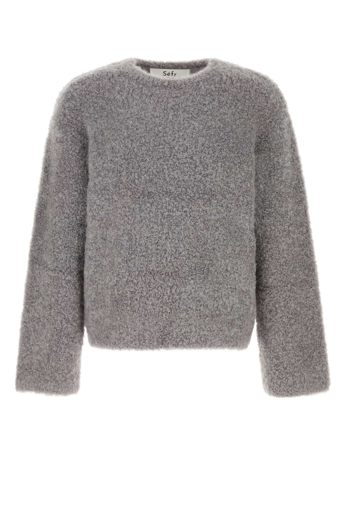 Sefr Men Grey Stretch Mohair Blend Jermaine Sweater SEFR