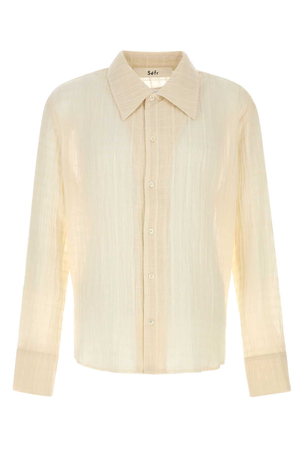 Sefr Men Cream Cotton Ignacio Shirt SEFR