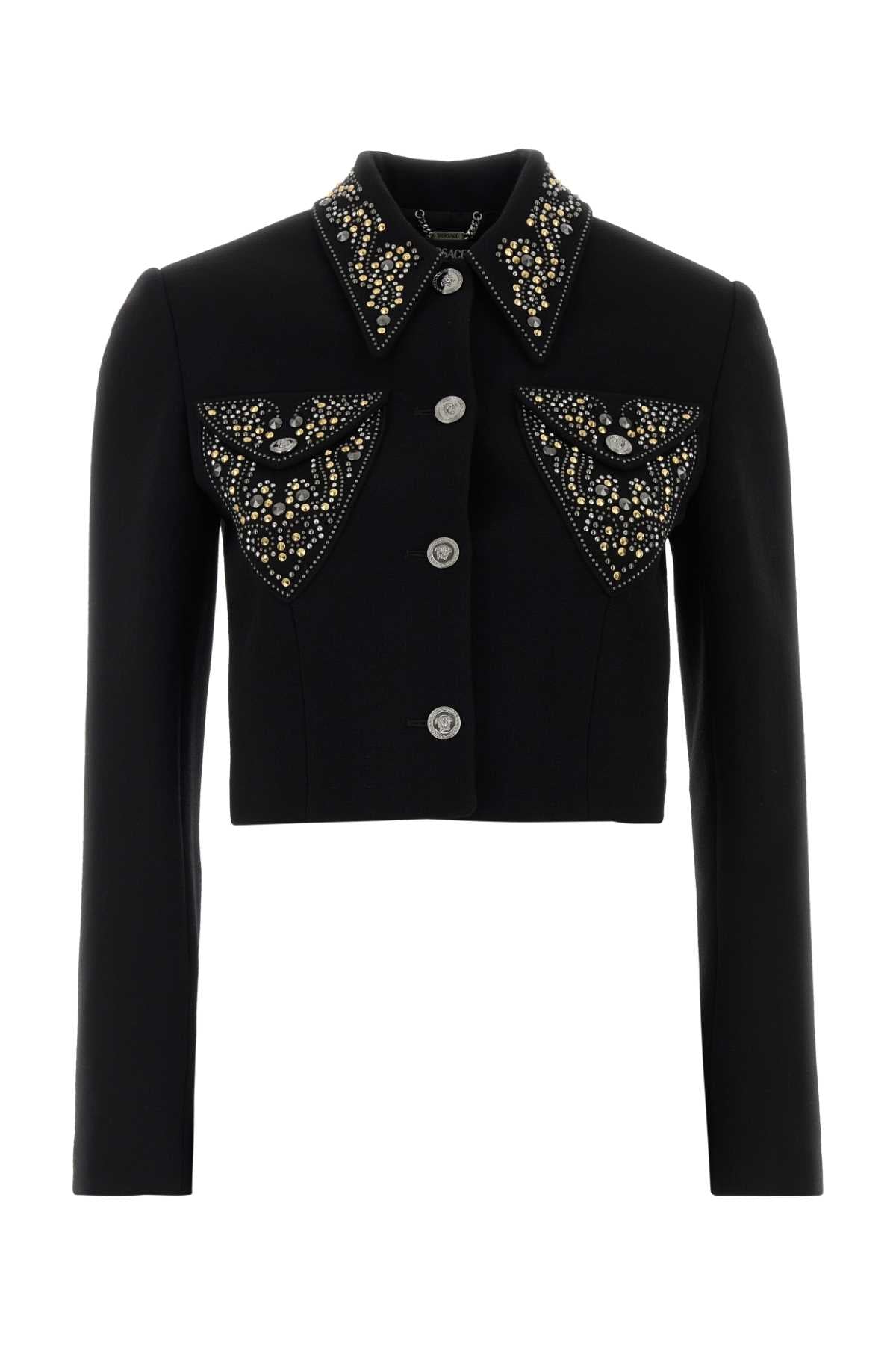 Versace Women Black Wool Blazer VERSACE