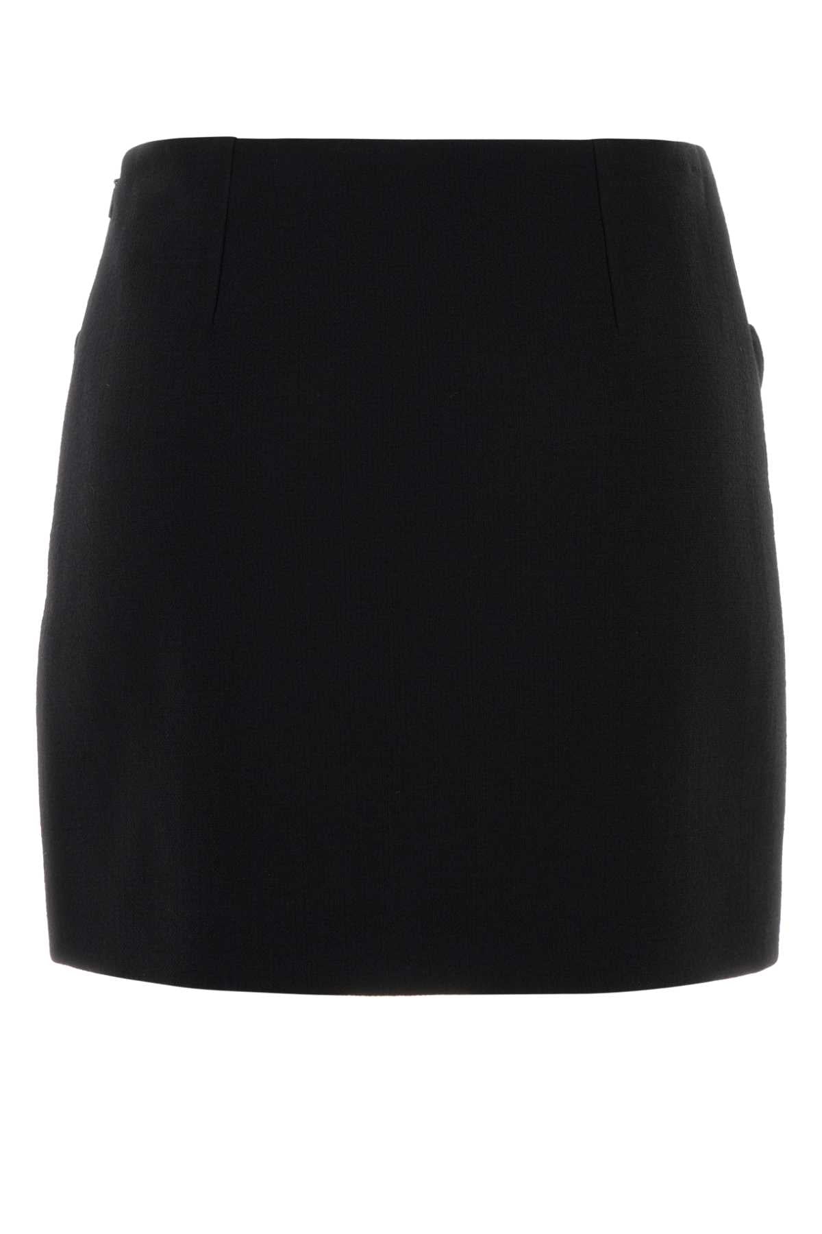 Versace Women Black Wool Mini Skirt VERSACE