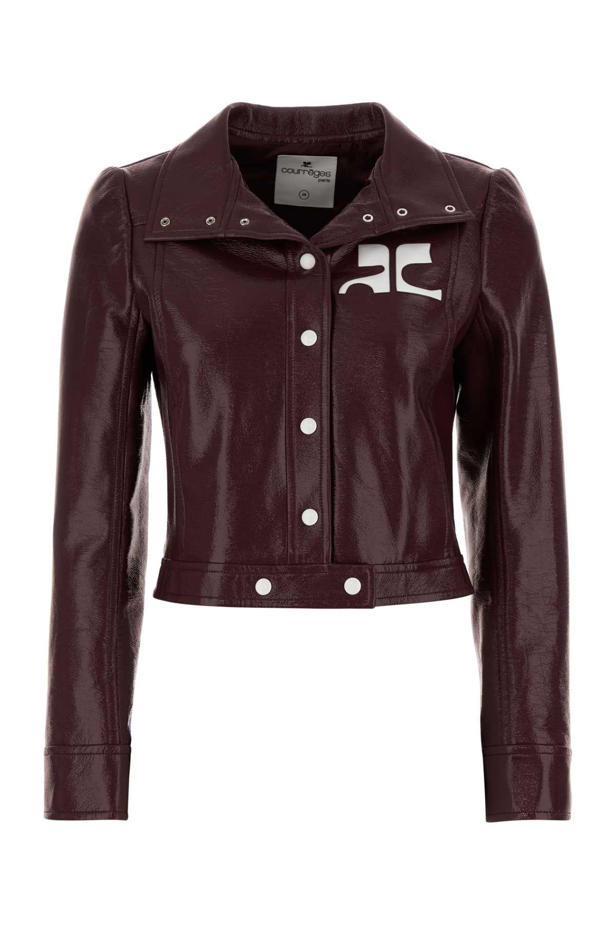 Courreges Women Aubergine Vinyl Blazer COURREGES