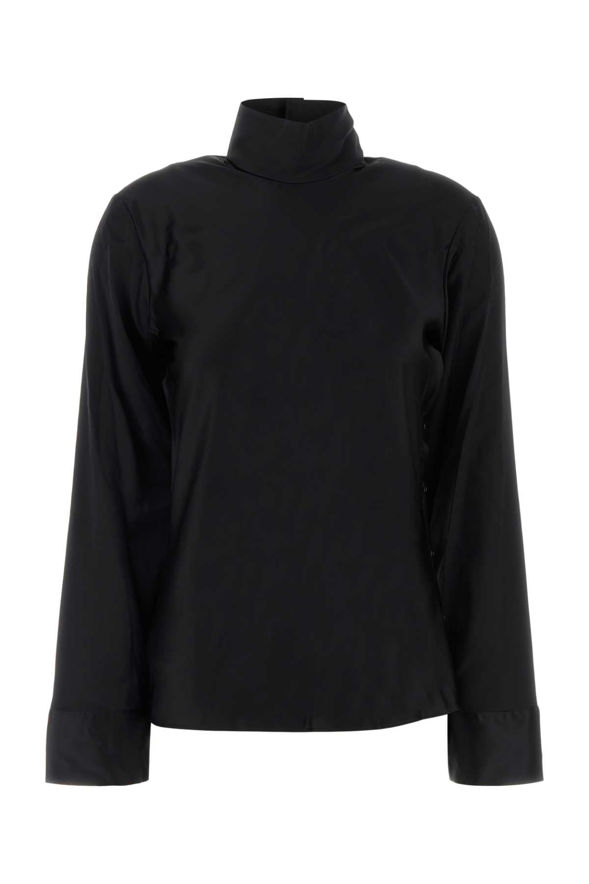 Courreges Women Black Stretch Satin Top COURREGES