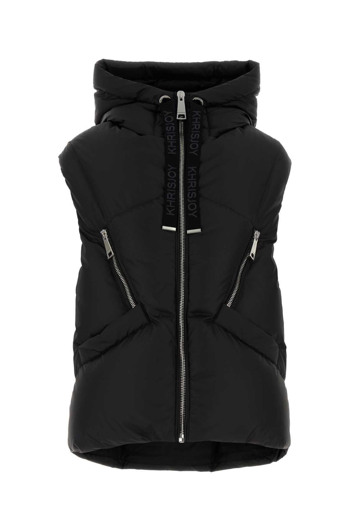 Khrisjoy Women Black Polyester Blend Down Jacket KHRISJOY