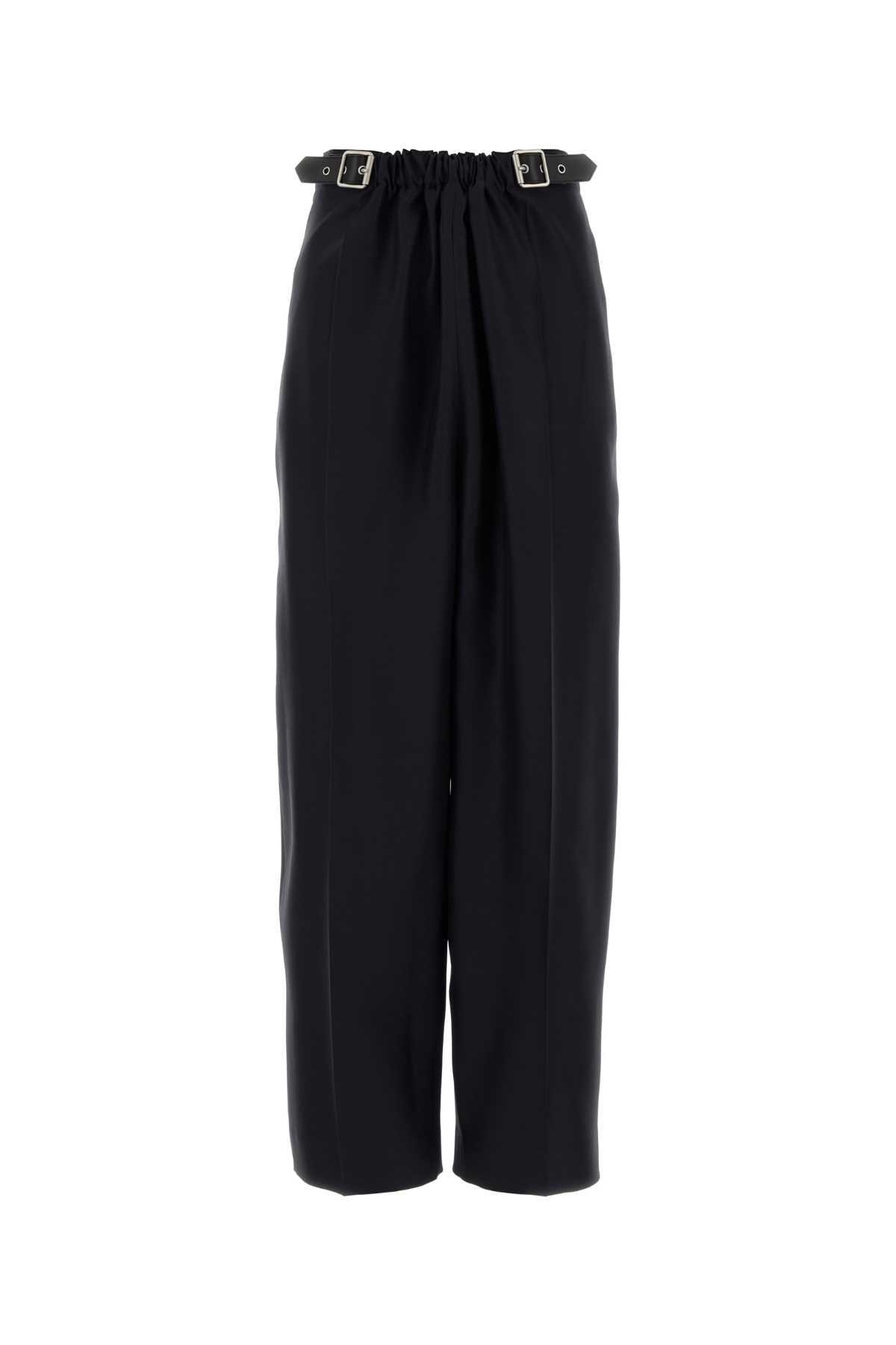 Loewe Women Navy Blue Wool Blend Wide-Leg Pant LOEWE