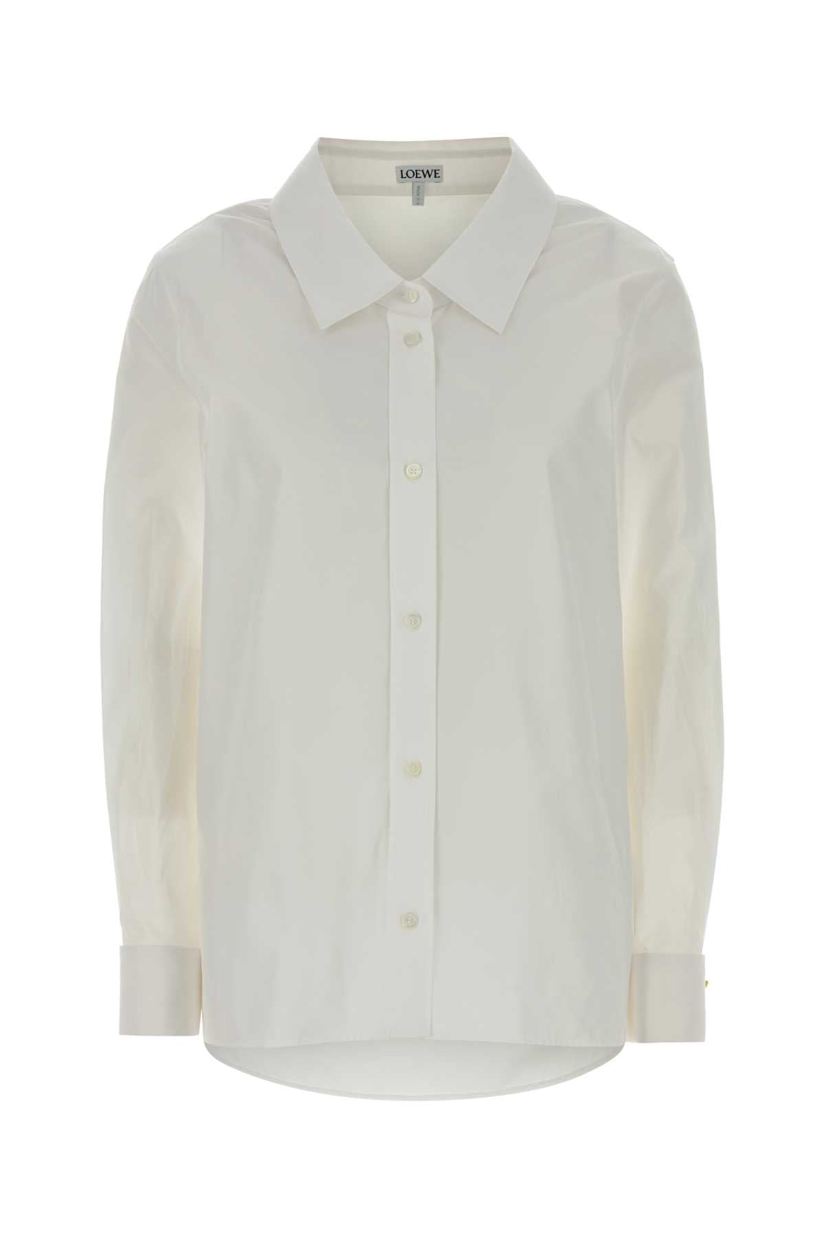 Loewe Women White Poplin Shirt LOEWE