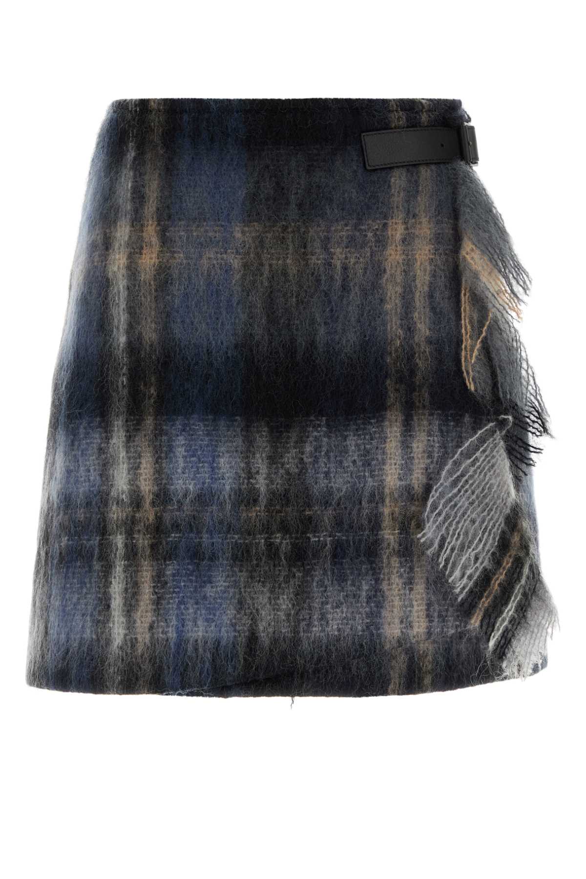 Loewe Women Embroidered Mohair Blend Mini Skirt LOEWE