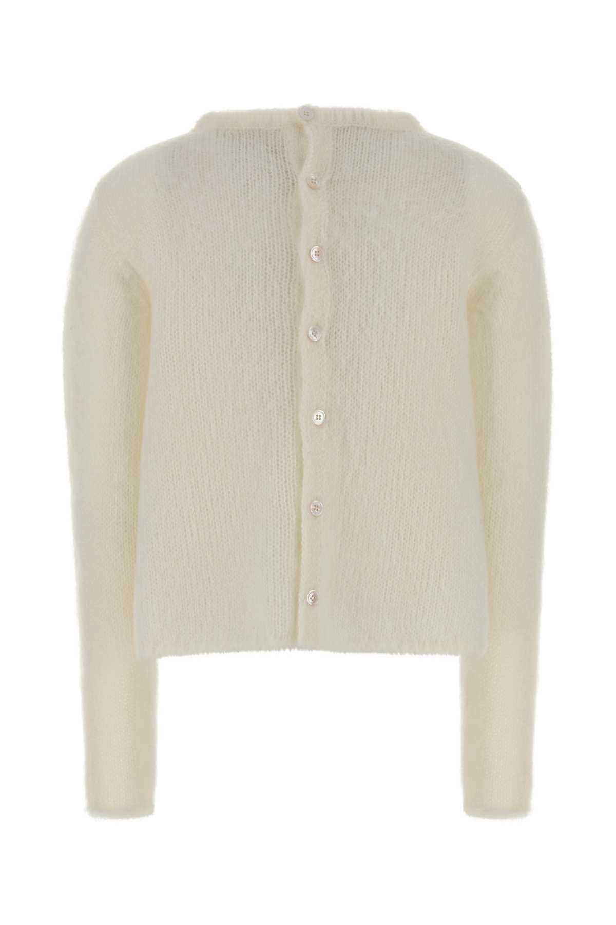 Loewe Women Ivory Stretch Mohair Blend Cardigan LOEWE