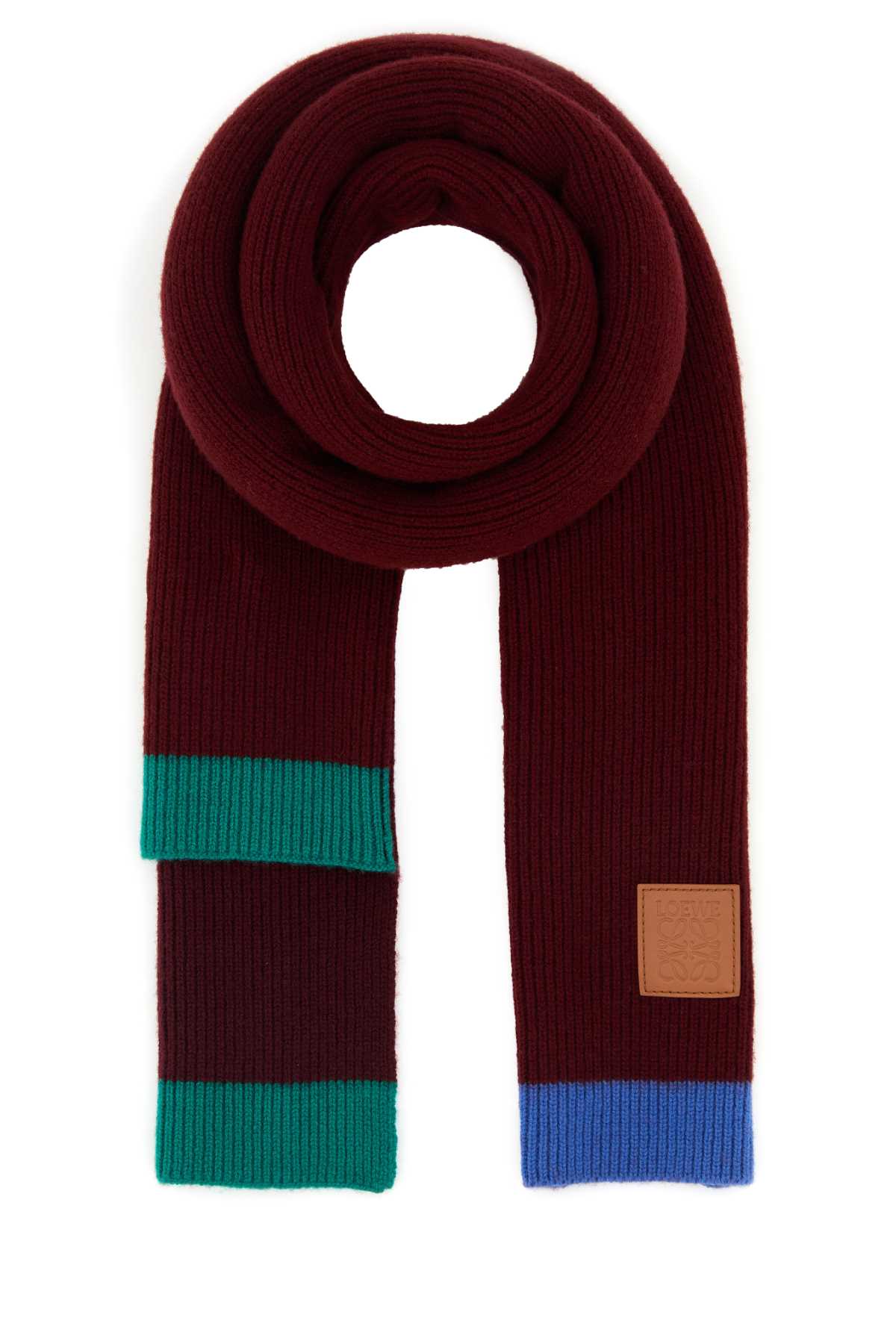 Loewe Women Burgundy Wool Scarf