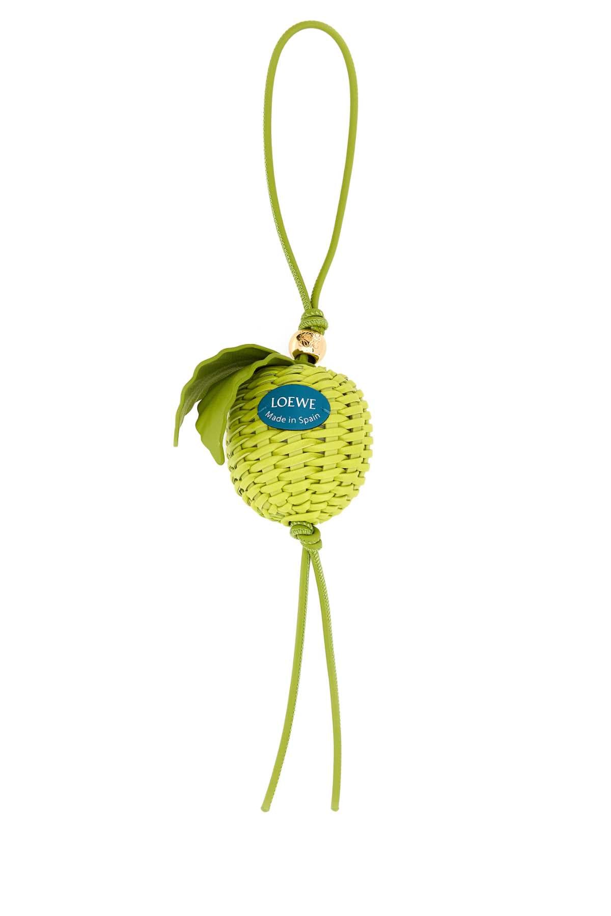 Loewe Women Green Leather Apple Charm LOEWE