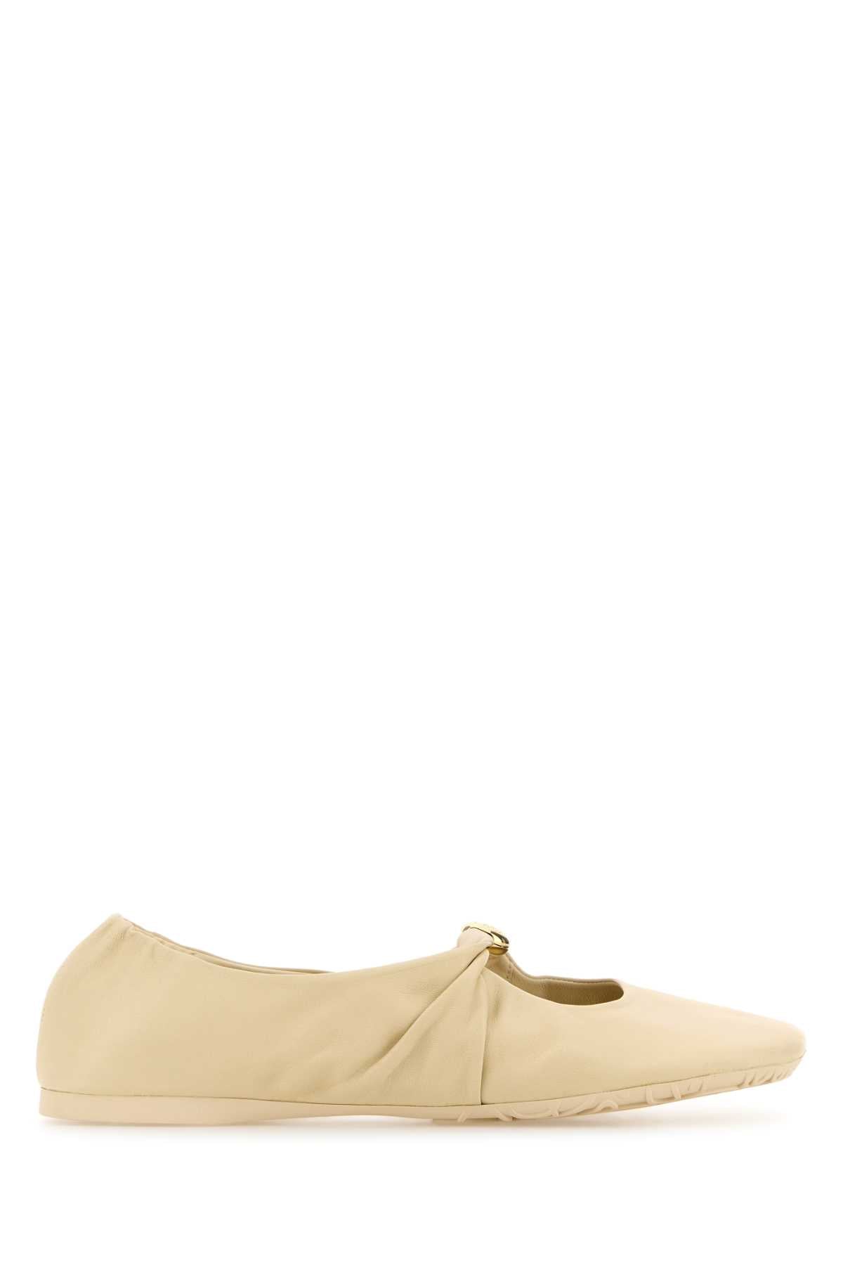 Loewe Women Cream Nappa Leather Pebble Ballerinas LOEWE