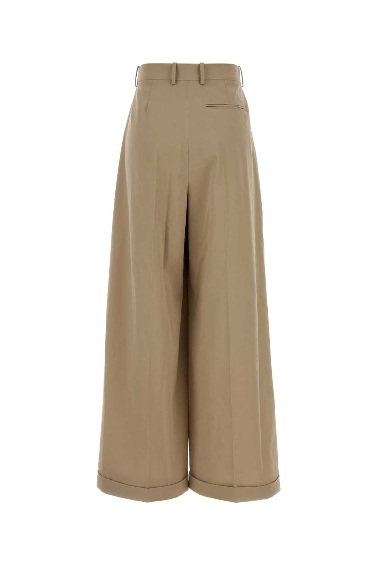 Loewe Women Beige Cotton Wide-Leg Pant LOEWE