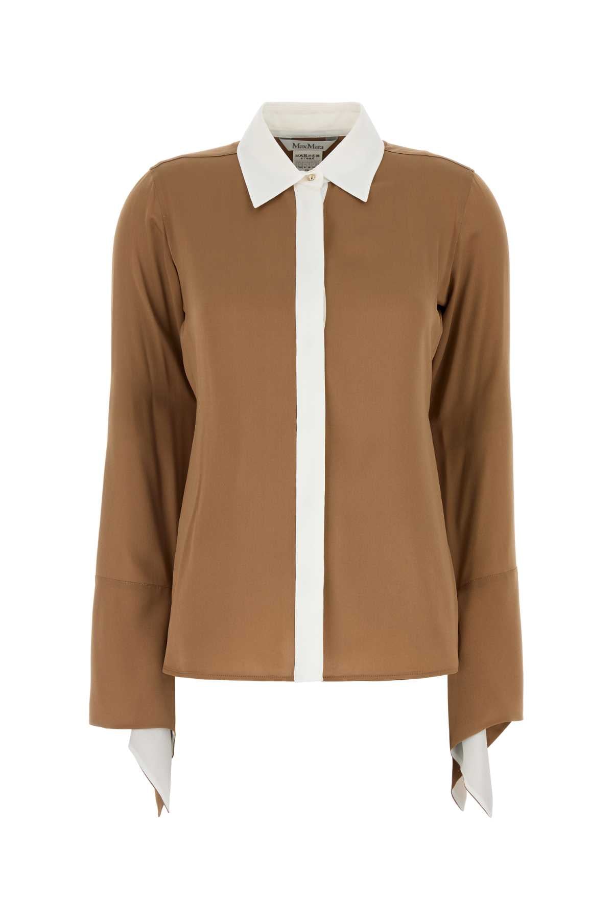 Max Mara Women Caramel Crepe Pio Shirt MAX MARA
