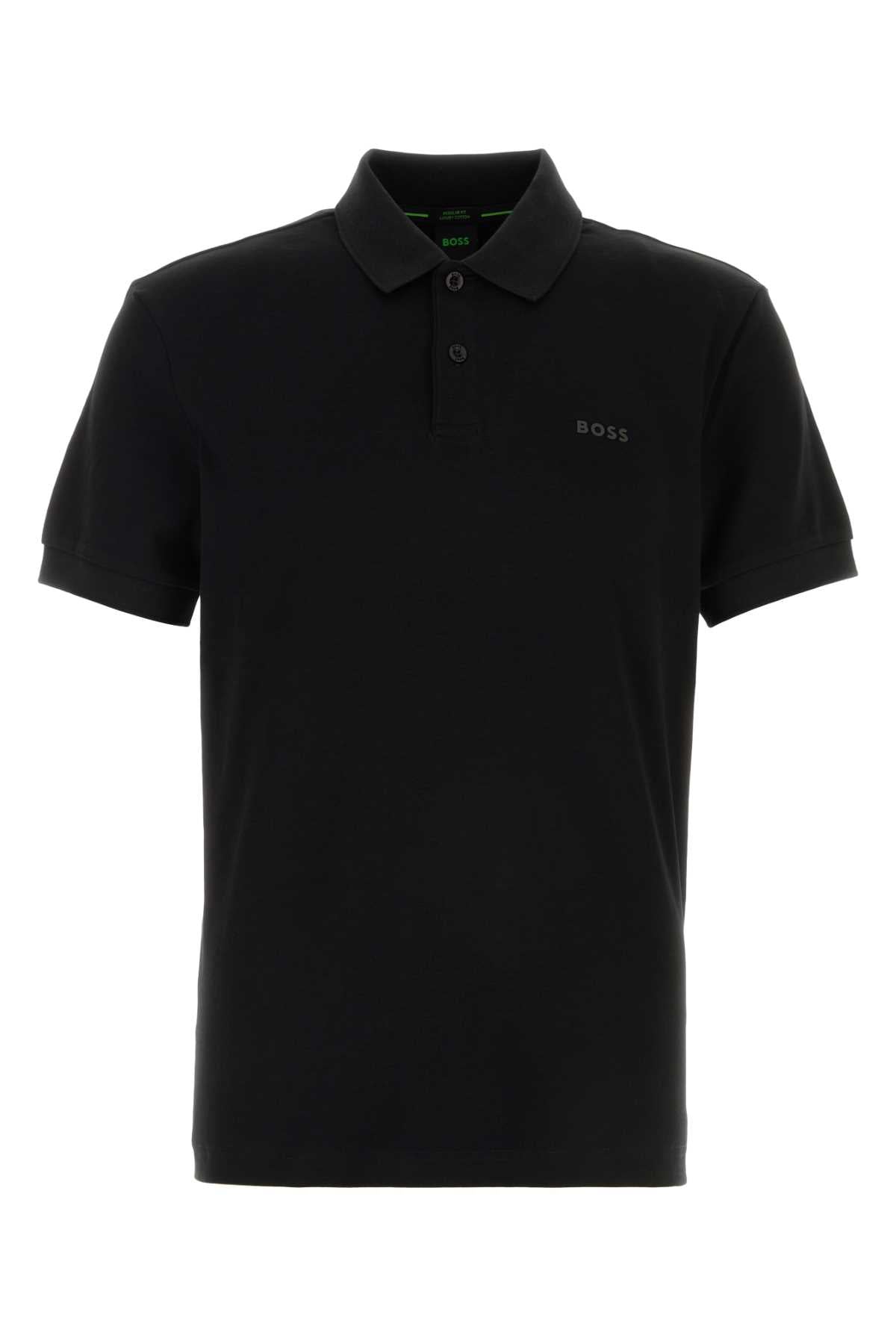 Boss Men Black Cotton Polo Shirt BOSS