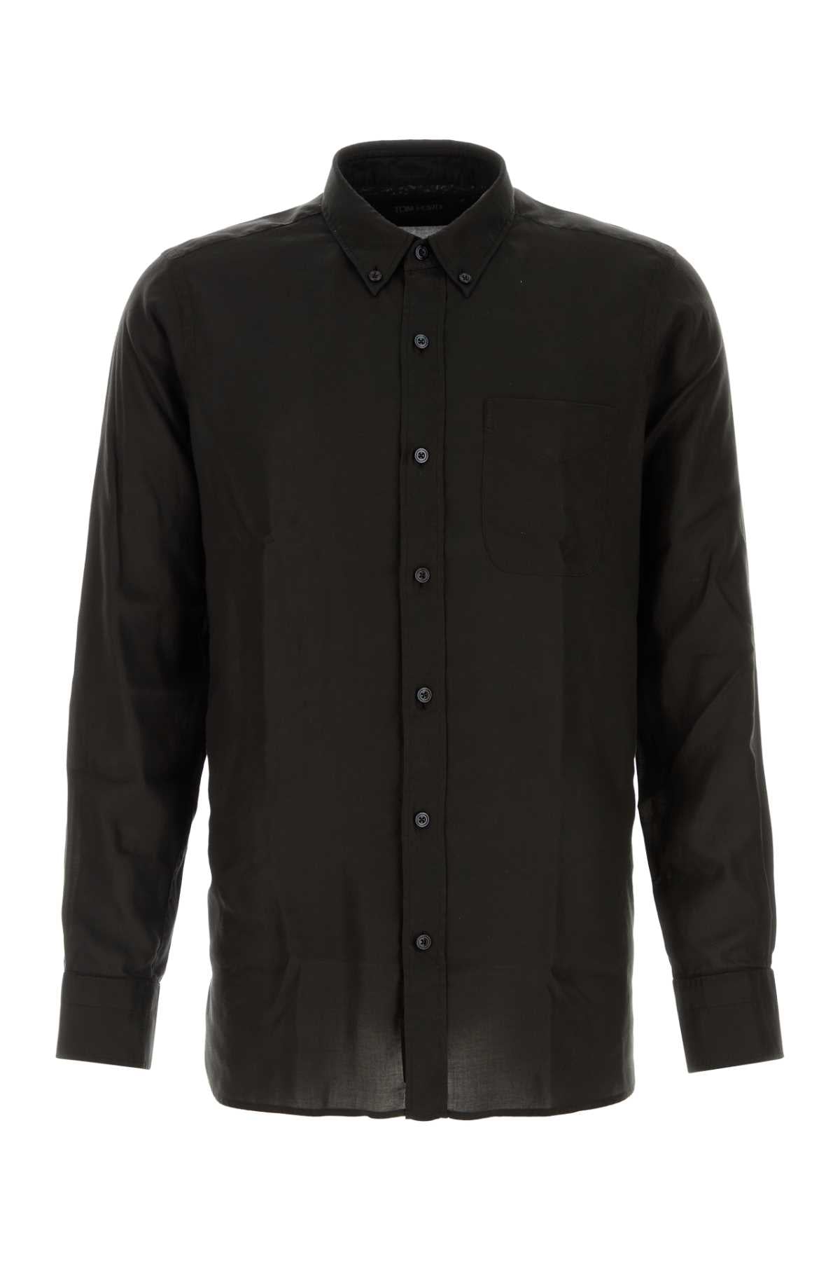 Tom Ford Men Black Lyocell Shirt TOM FORD