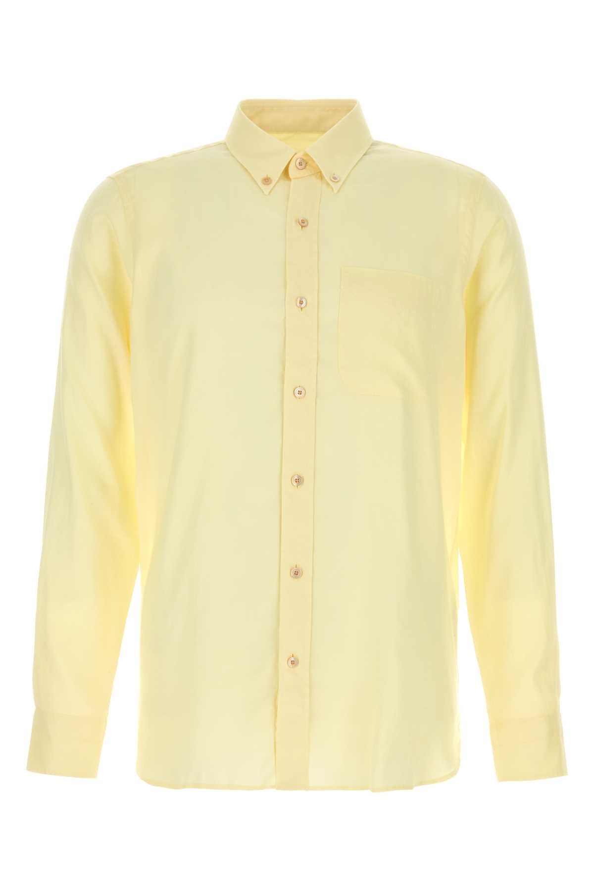 Tom Ford Men Yellow Lyocell Shirt TOM FORD