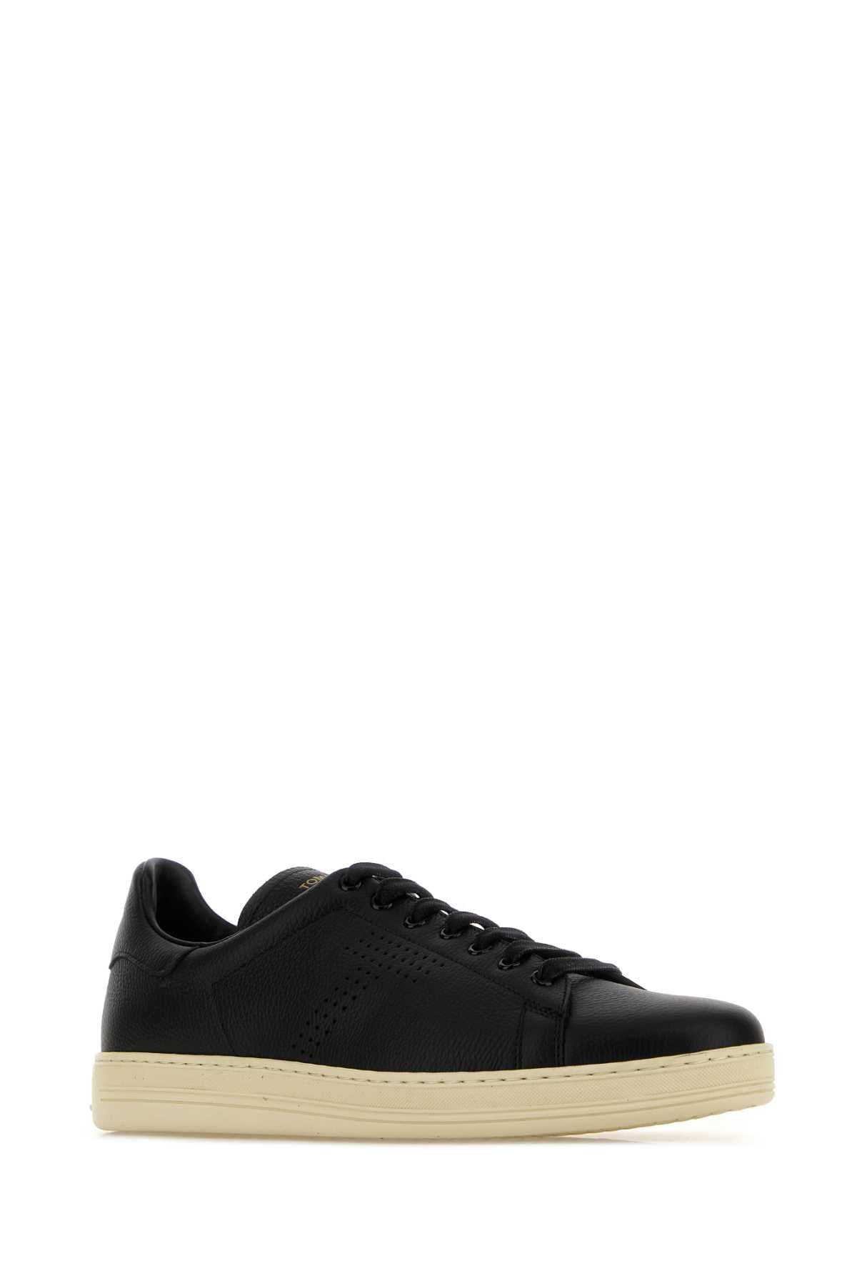 Tom Ford Men Black Leather Warwick Sneakers TOM FORD