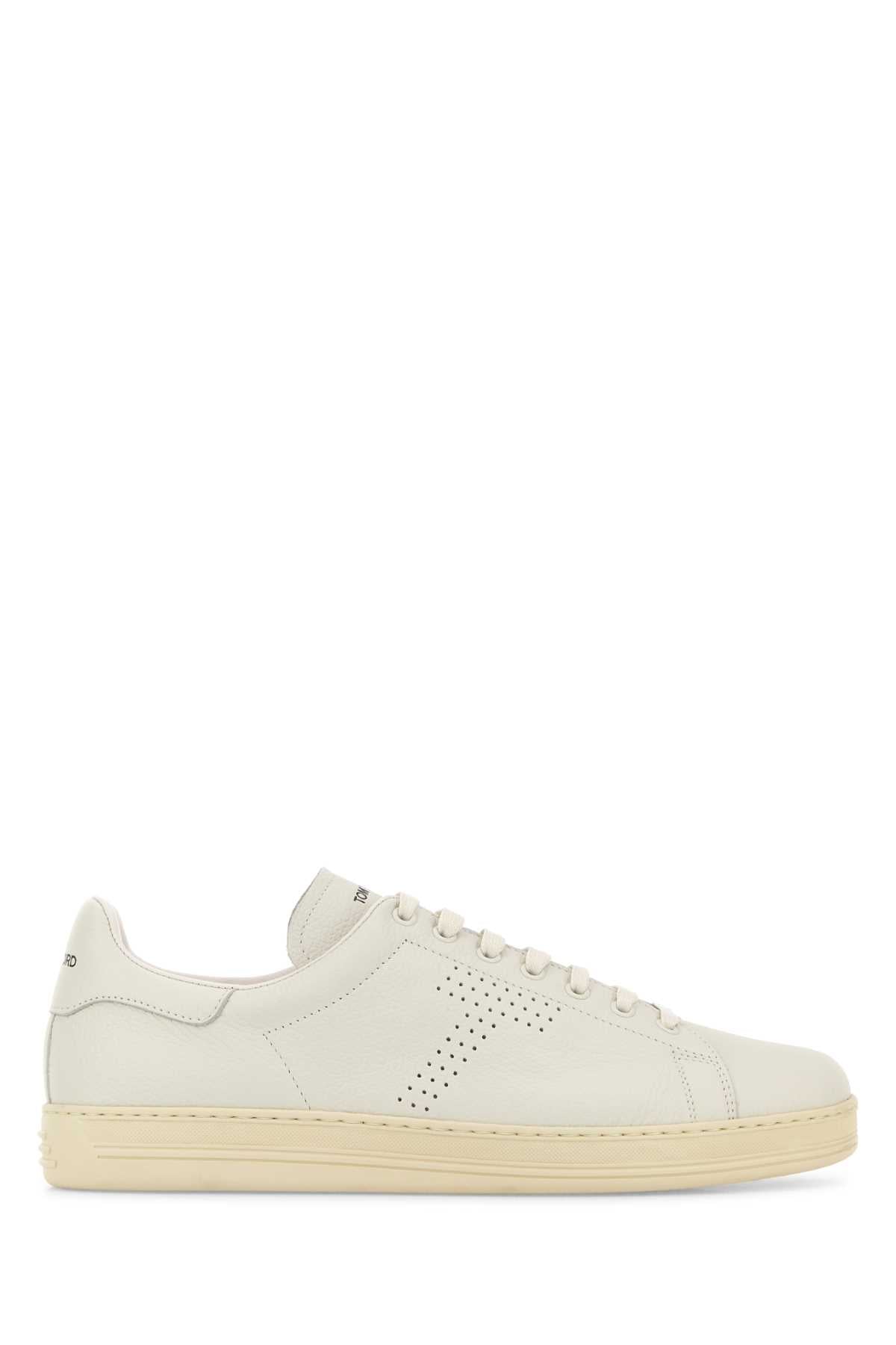 Tom Ford Men Chalk Leather Warwick Sneakers TOM FORD