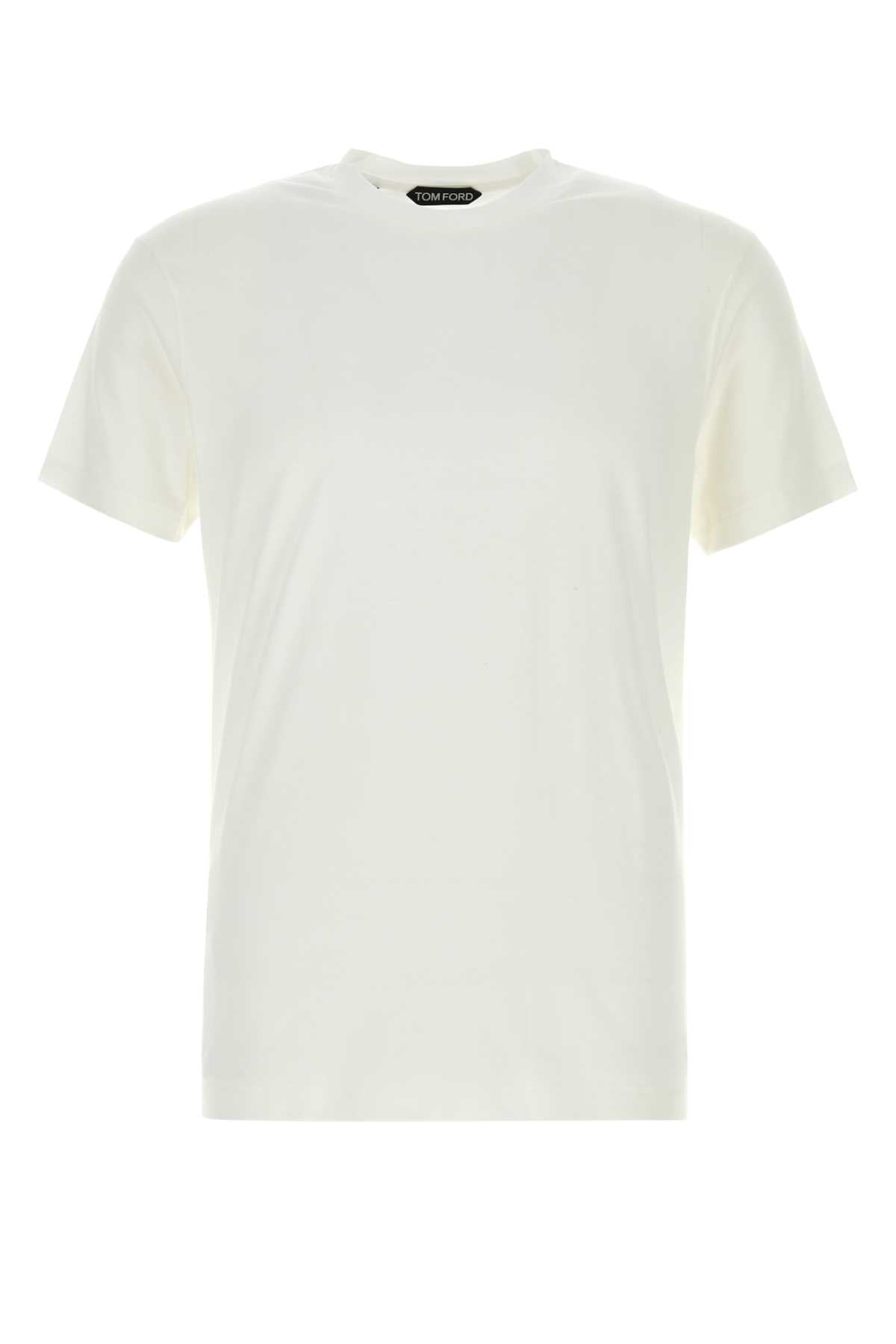 Tom Ford Men White Lyocell Blend T-Shirt TOM FORD