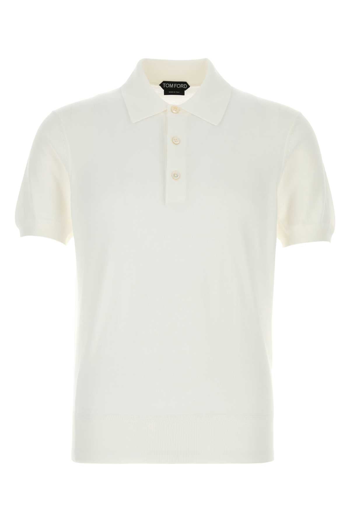 Tom Ford Men White Cotton Polo Shirt TOM FORD