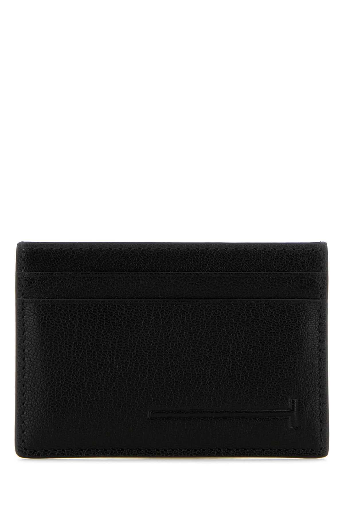 Tom Ford Men Black Leather Card Holder