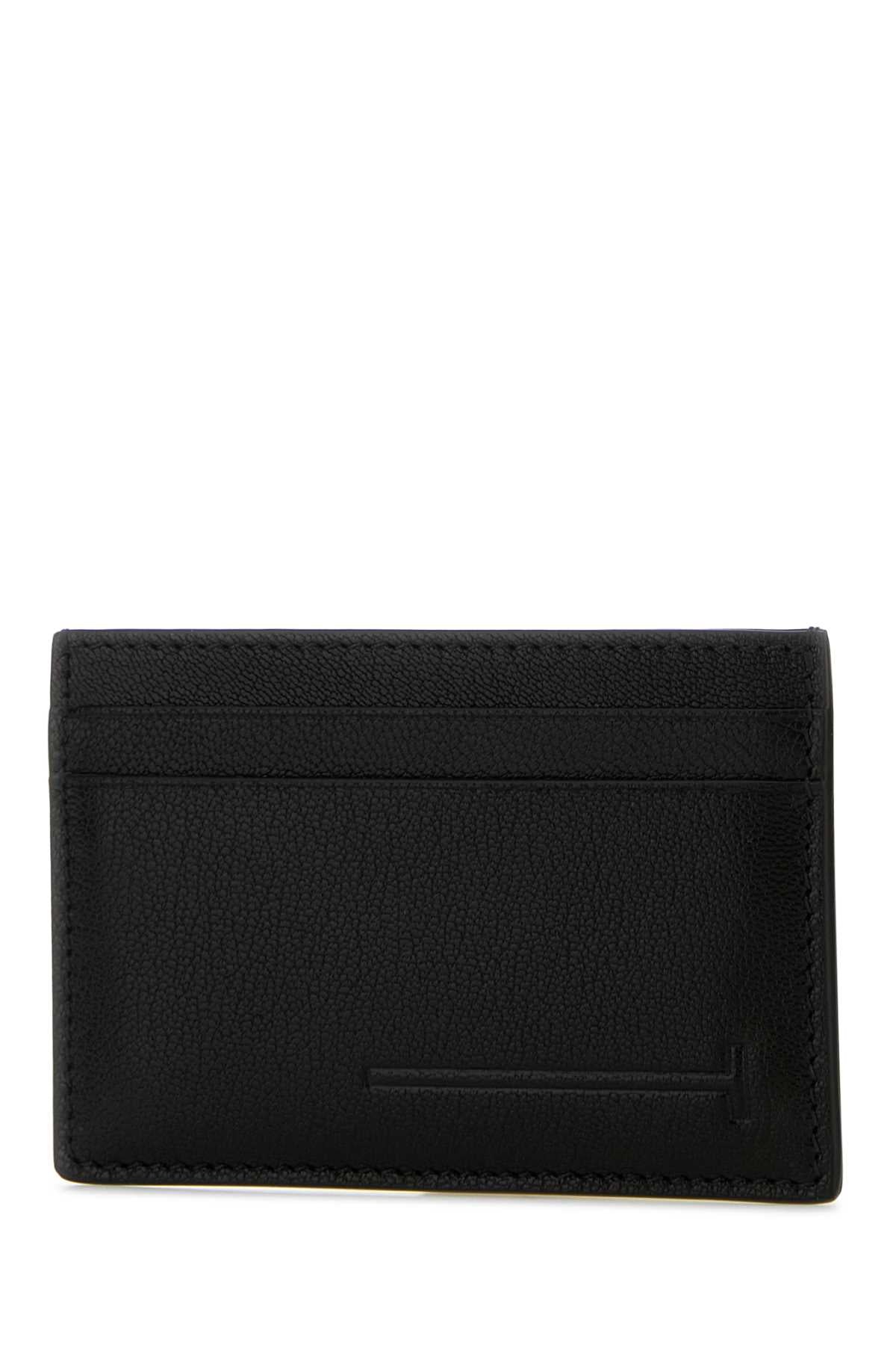 Tom Ford Men Black Leather Card Holder