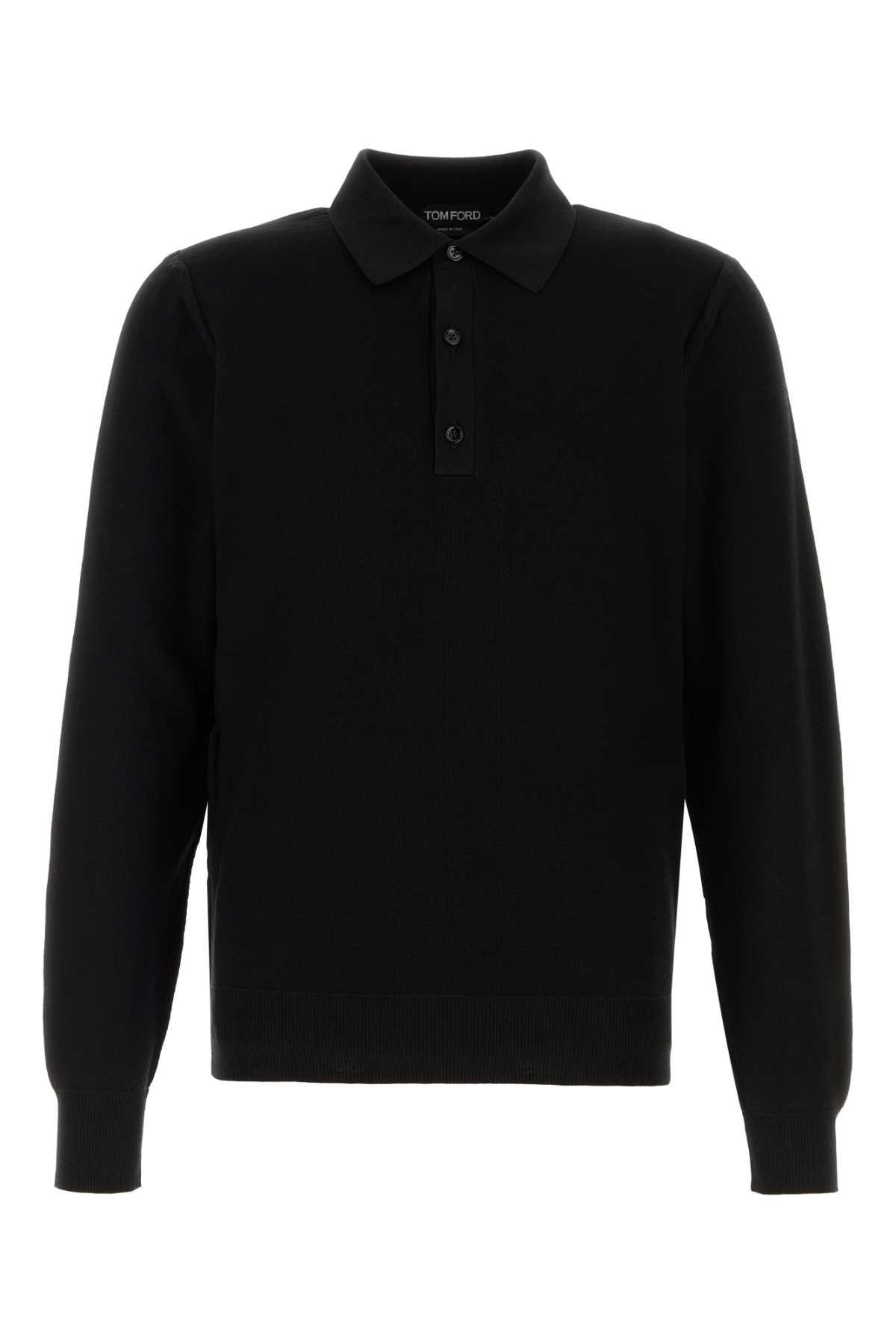 Tom Ford Men Black Silk Blend Polo Shirt TOM FORD
