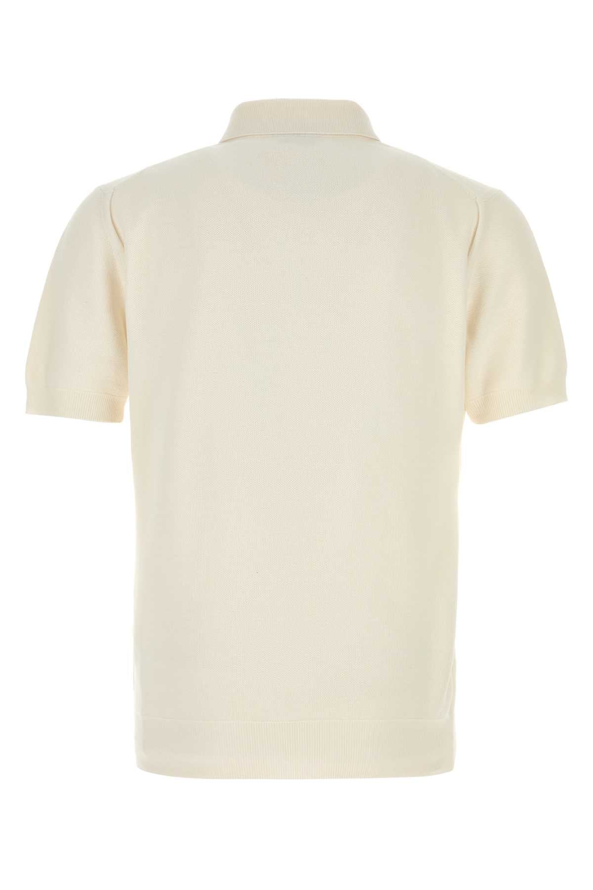 Tom Ford Men Ivory Piquet Polo Shirt TOM FORD
