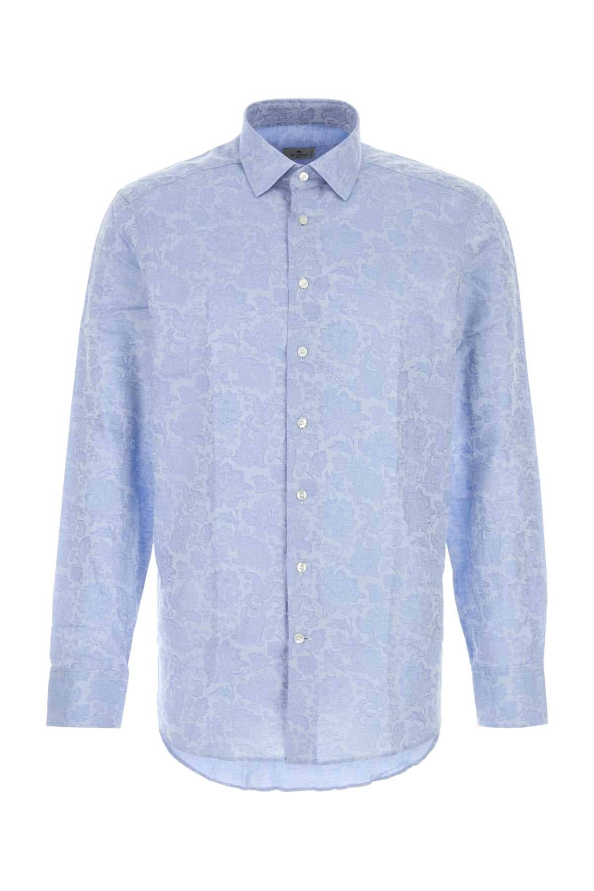 Etro Men Light Blue Jacquard Shirt ETRO