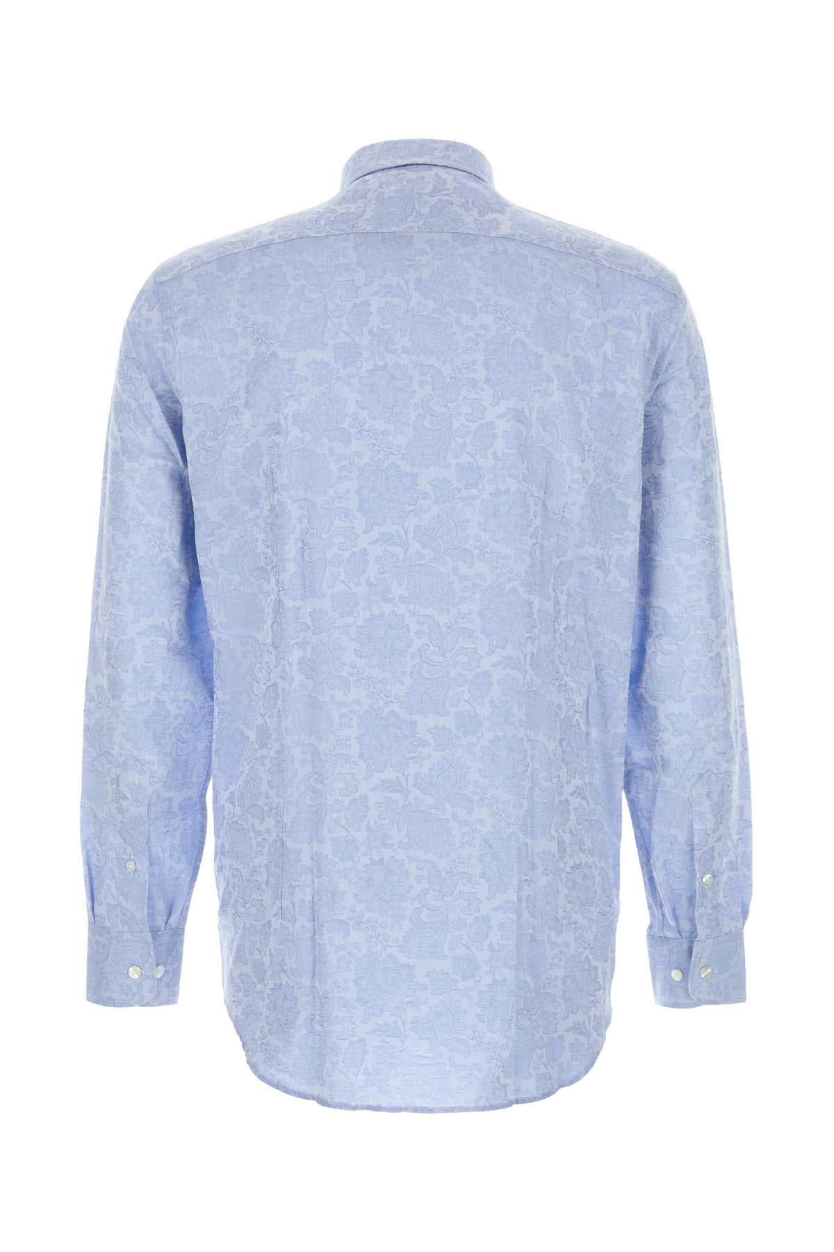 Etro Men Light Blue Jacquard Shirt ETRO