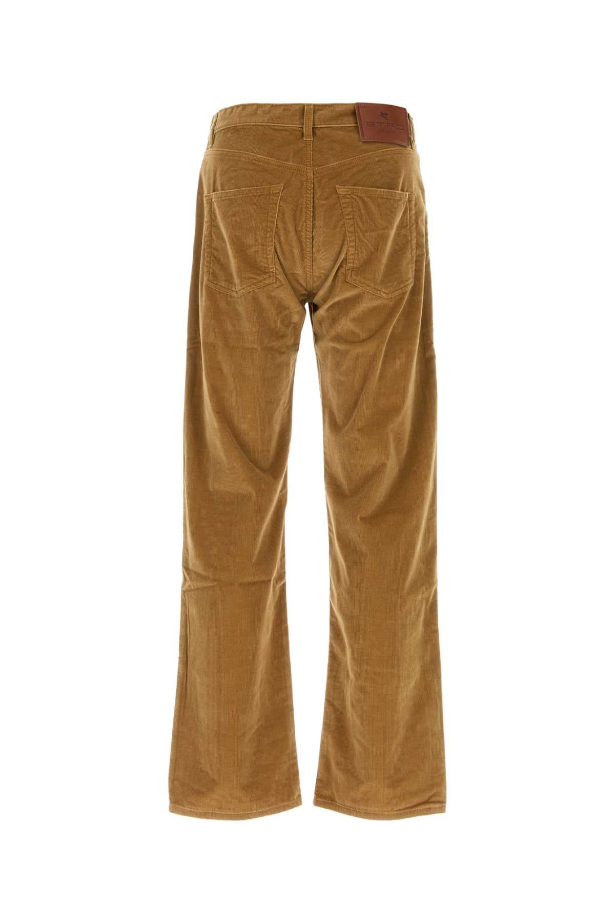 Etro Men Camel Stretch Corduroy Pant ETRO