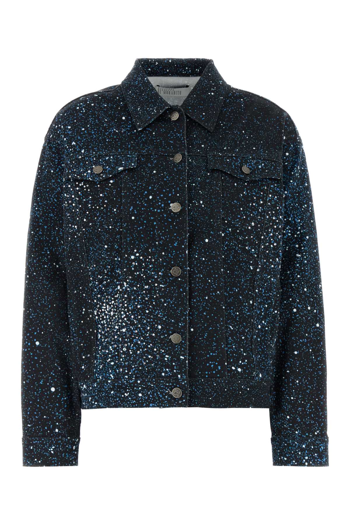 Giuseppe Di Morabito Women Printed Stretch Denim Jacket GIUSEPPE DI MORABITO