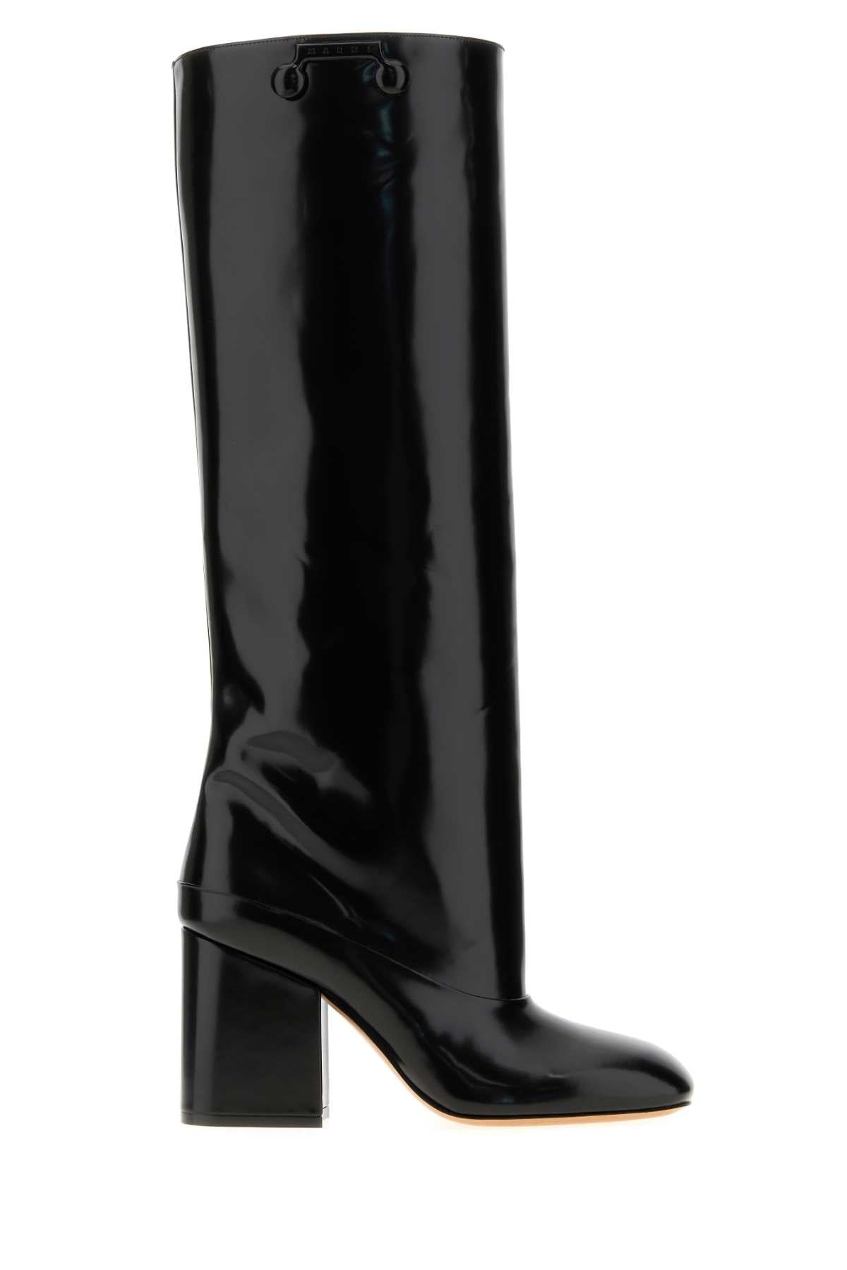 Marni Women Black Leather Trunkaroo Boots MARNI