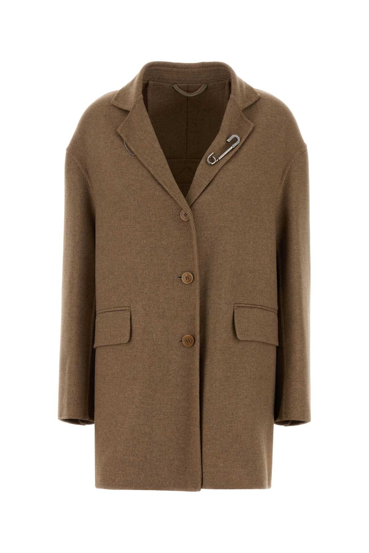Ermanno Scervino Women Camel Wool Blend Blazer ERMANO SCERVINO