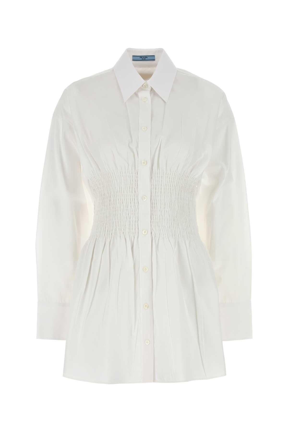 Prada Women White Poplin Shirt PRADA