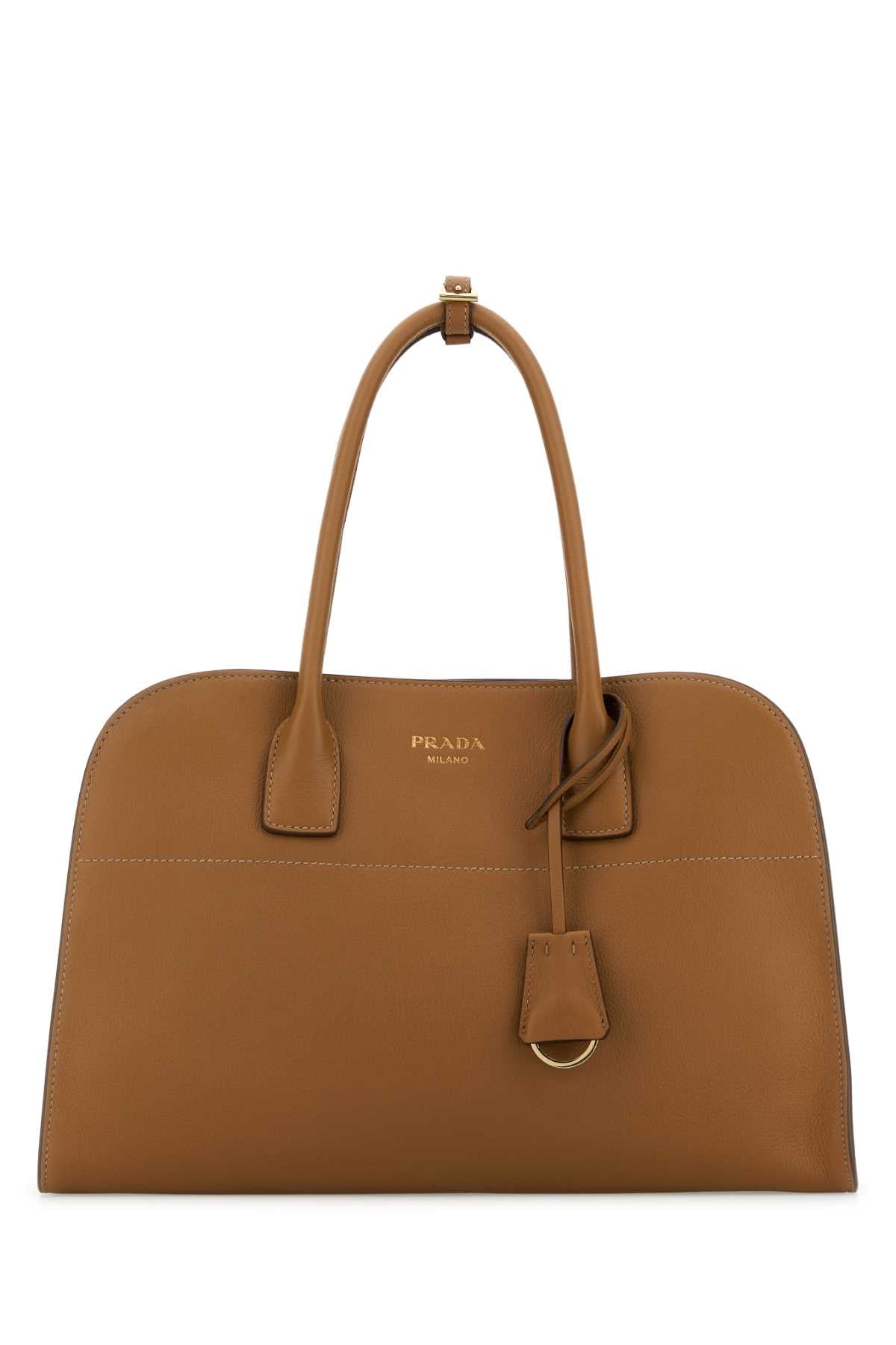 Prada Women Camel Leather Medium Shopping Bag PRADA