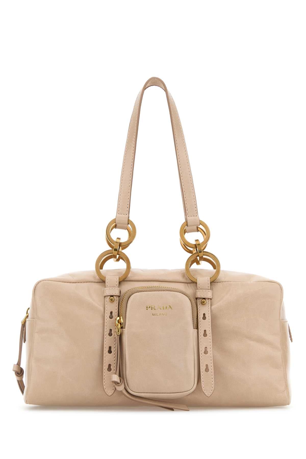 Prada Women Powder Pink Leather Handbag PRADA