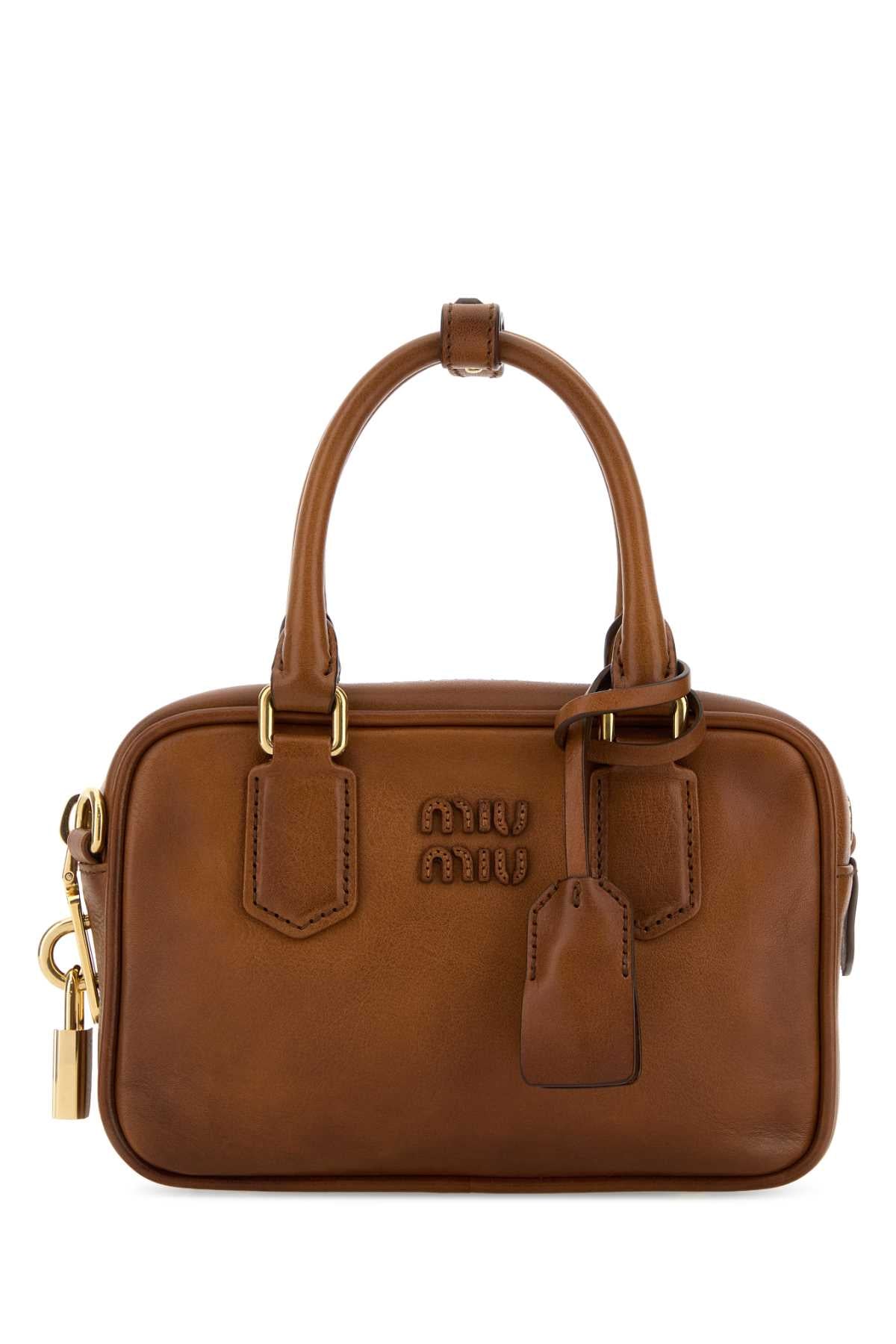 Miu Miu Women Caramel Leather Arcadie Handbag MIU MIU