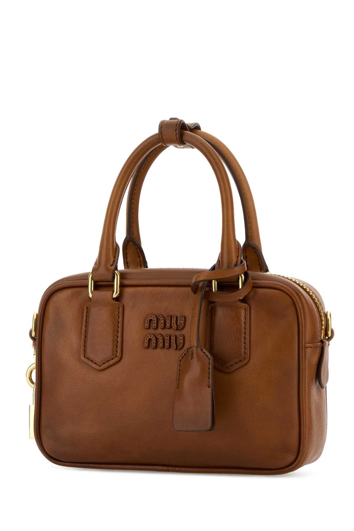 Miu Miu Women Caramel Leather Arcadie Handbag MIU MIU